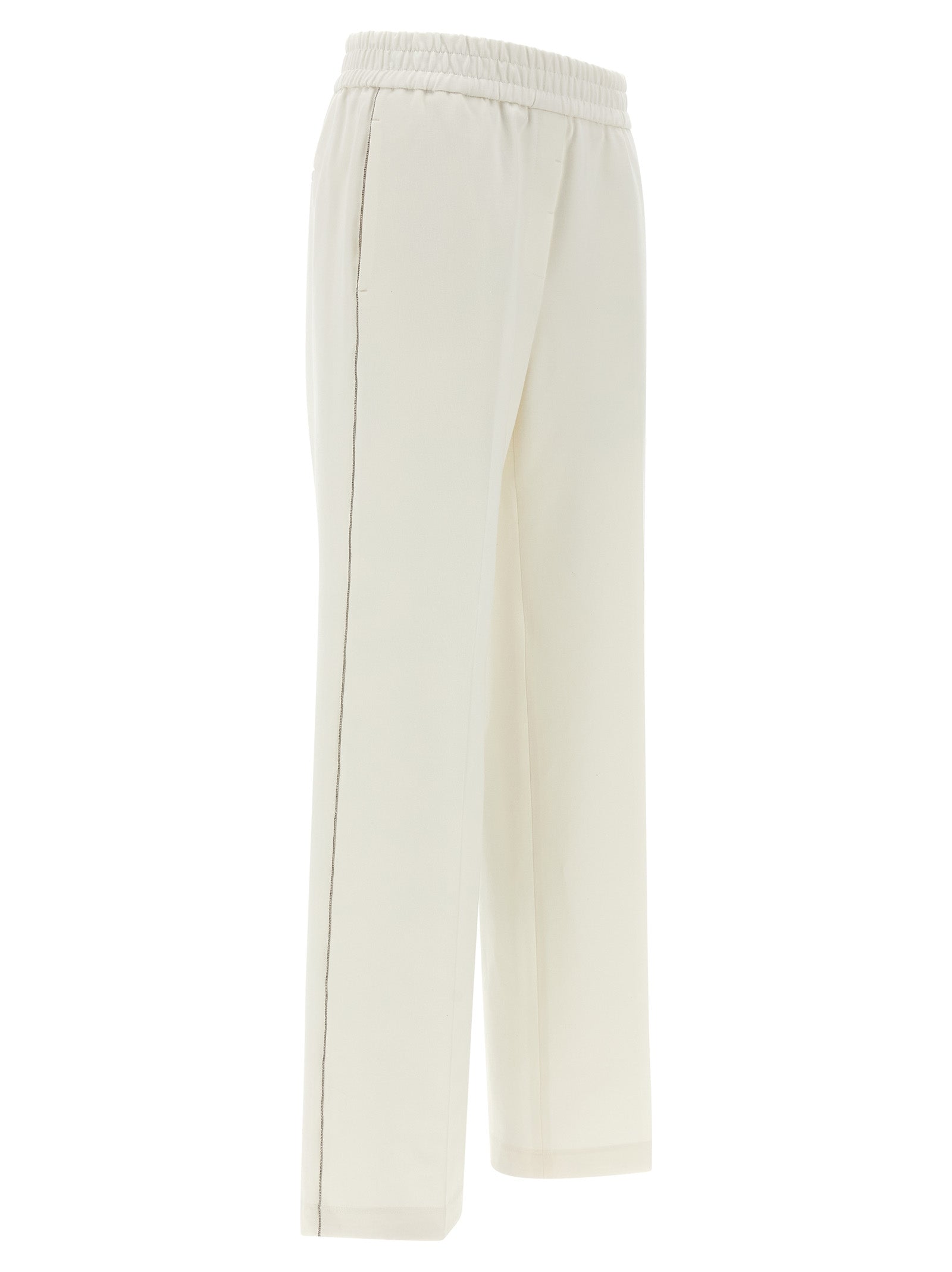 Peserico White Cotton Casual Women's Pants