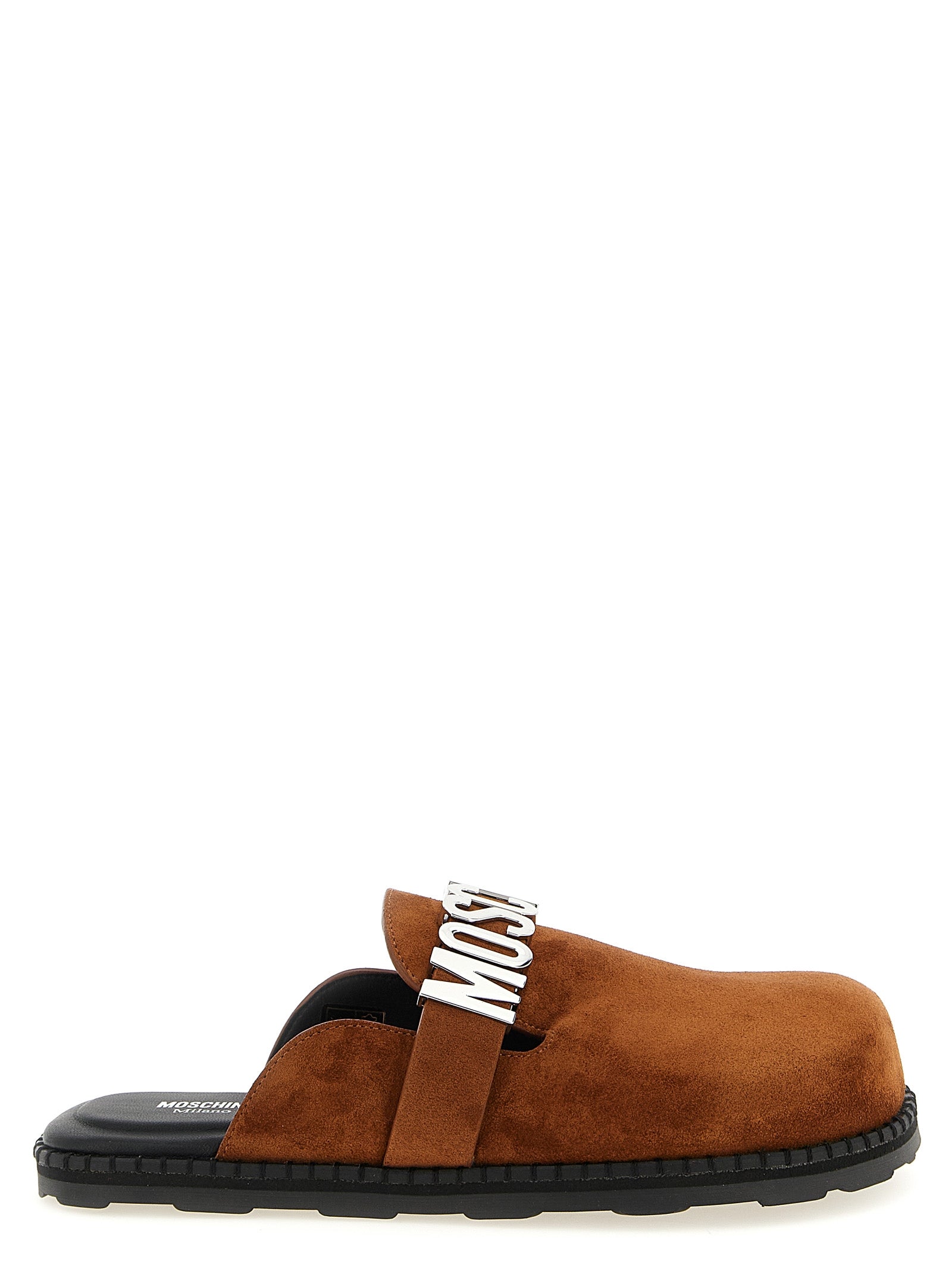 Moschino Brown Calfskin Women's Clogs