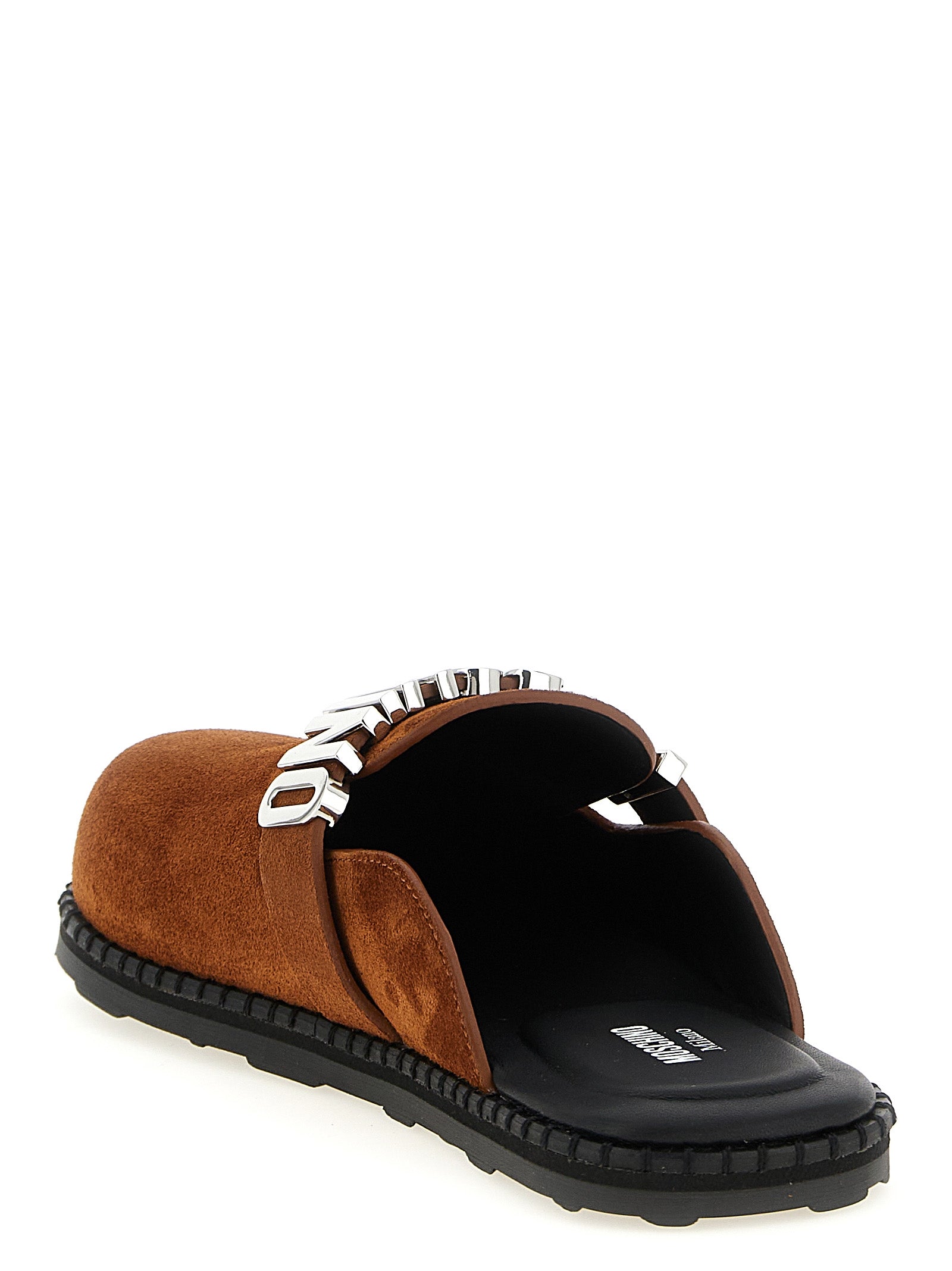 Moschino Brown Calfskin Women's Clogs