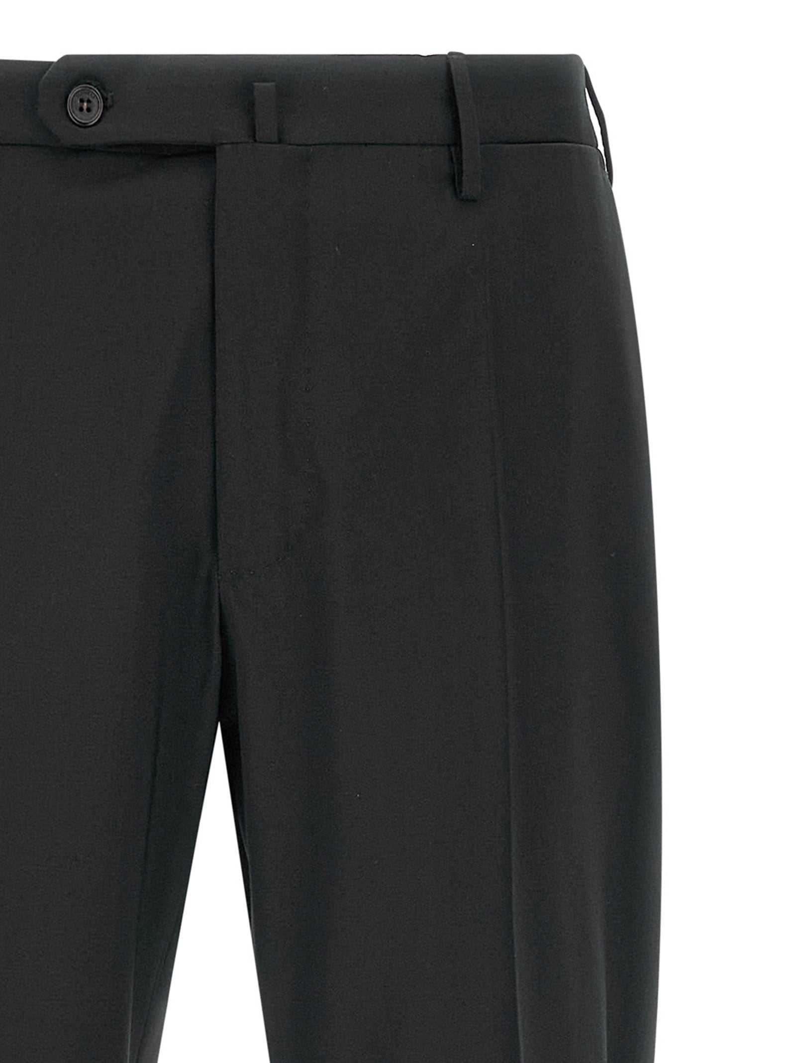 Incotex Black Virgin Wool Dress Men's Pants