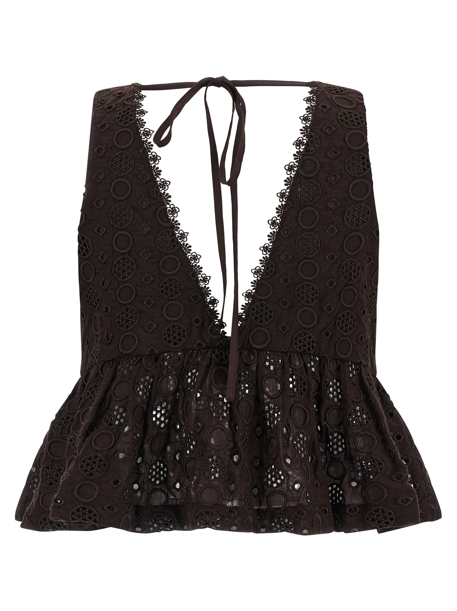 PINKO Brown Cotton Women's Blouse