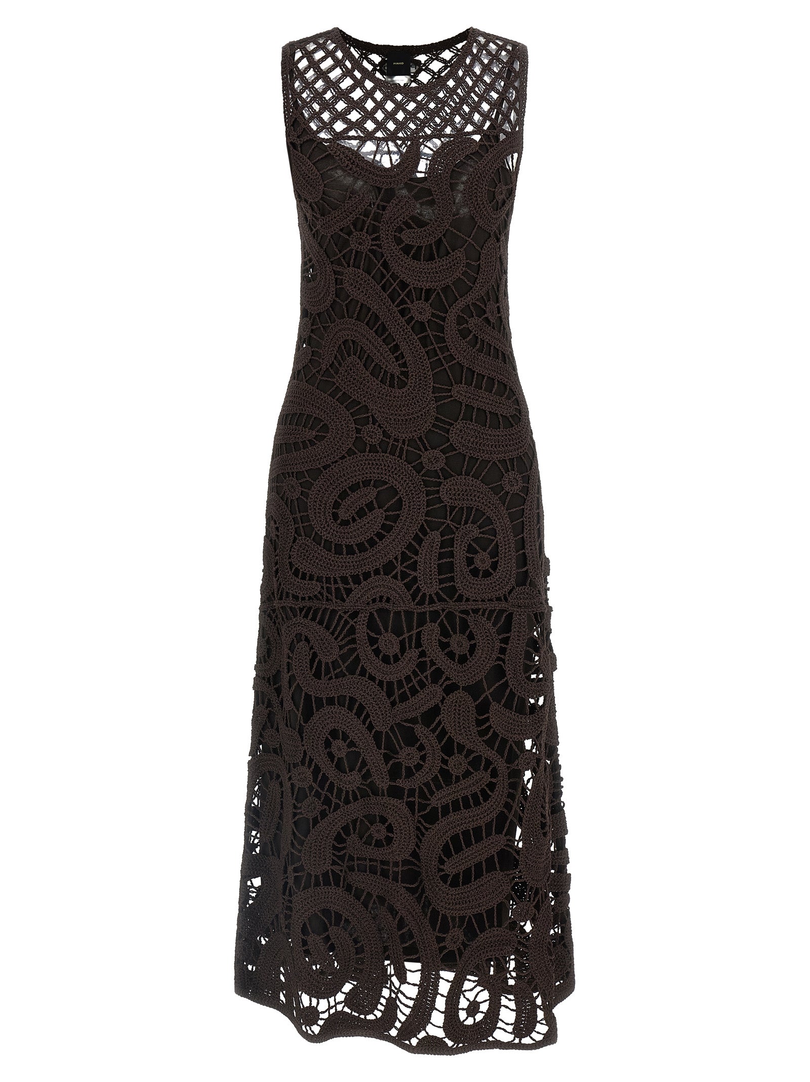 PINKO Brown Viscose Long Women's Dress