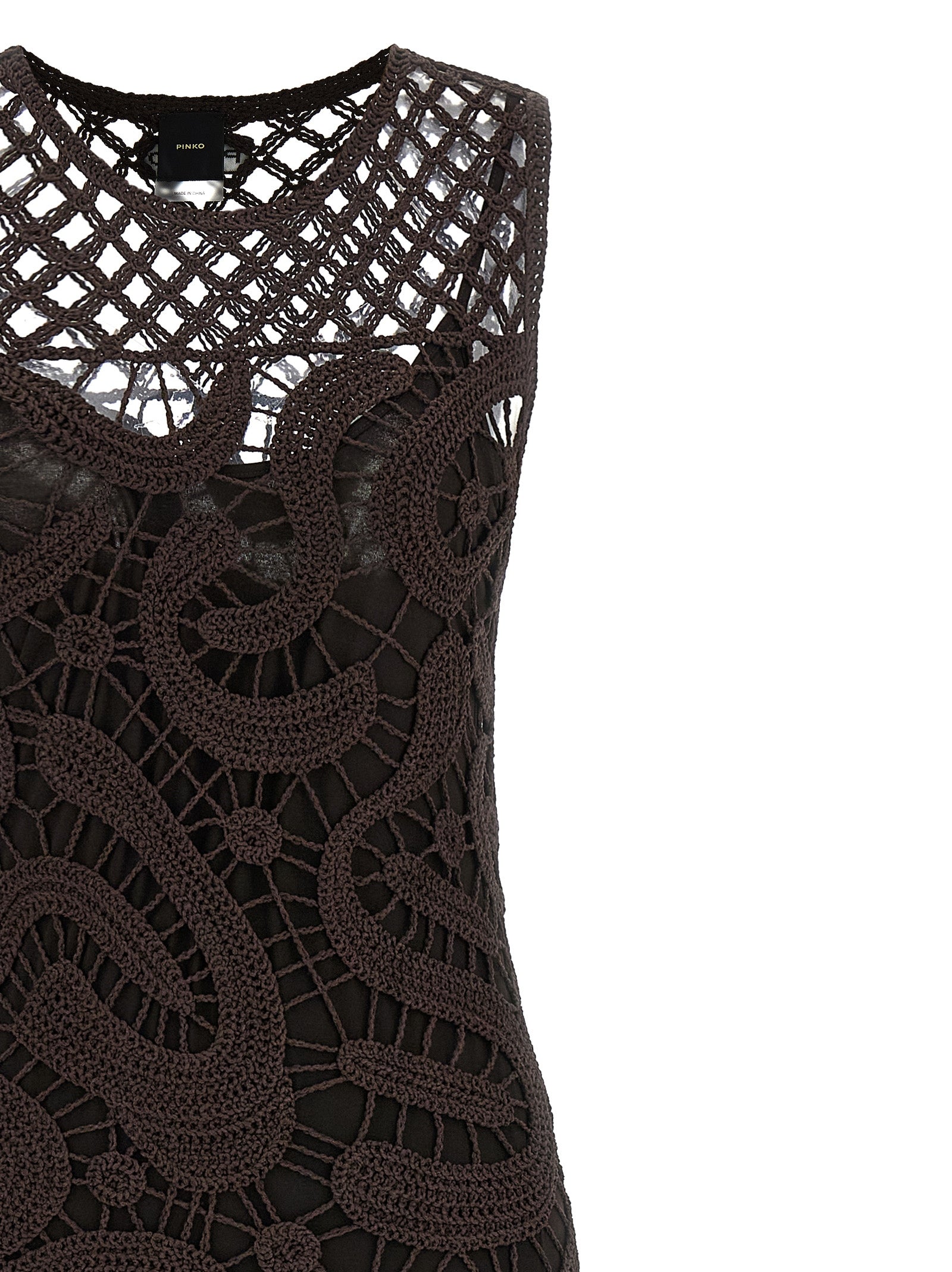 PINKO Brown Viscose Long Women's Dress