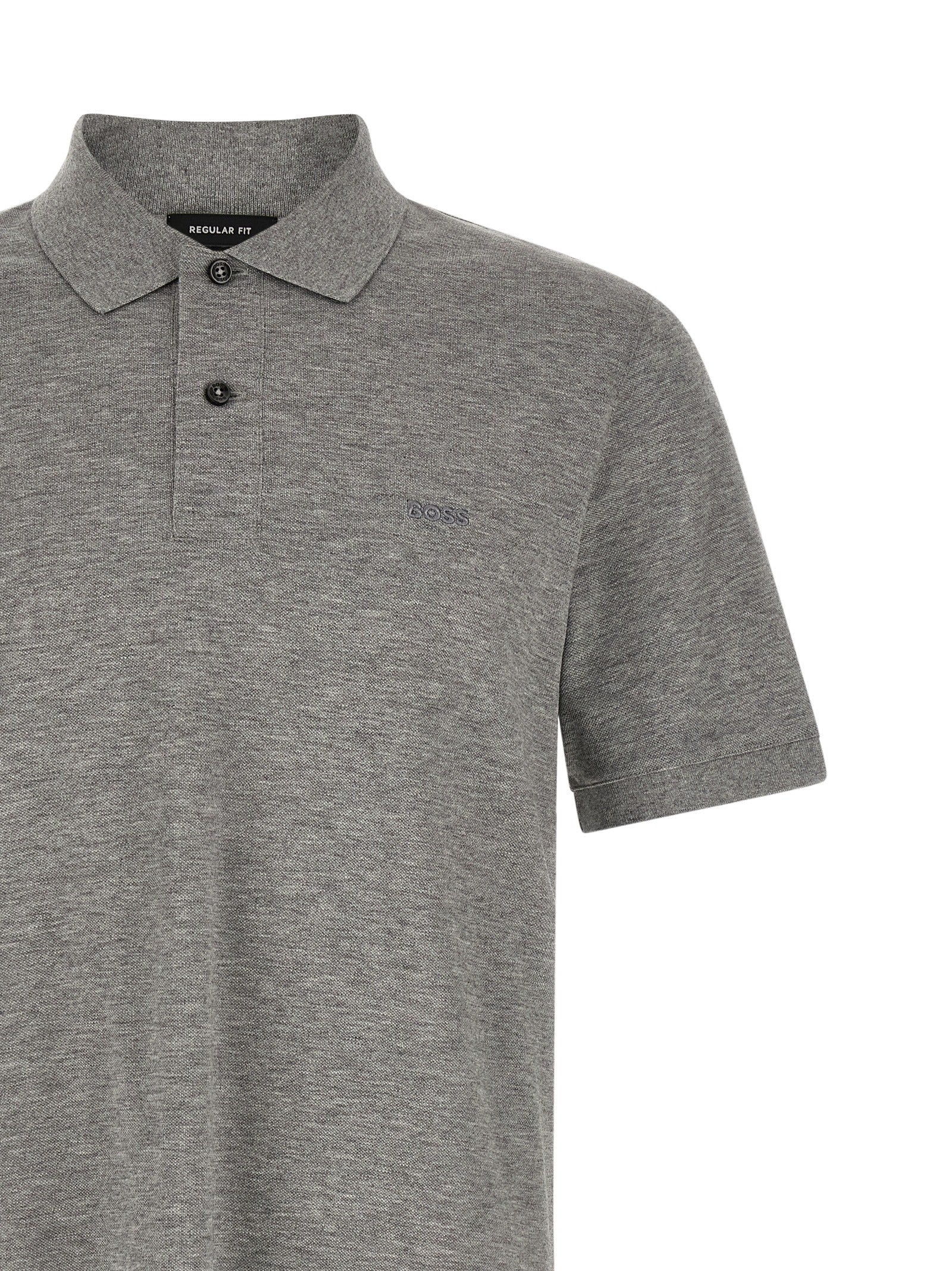 Hugo Boss Gray Cotton Polo Men's Shirt