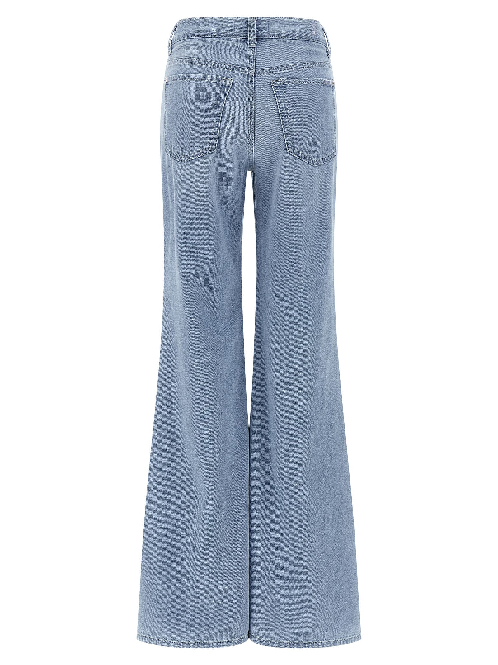7 For All Mankind Blue Cotton Flared Women's Jeans