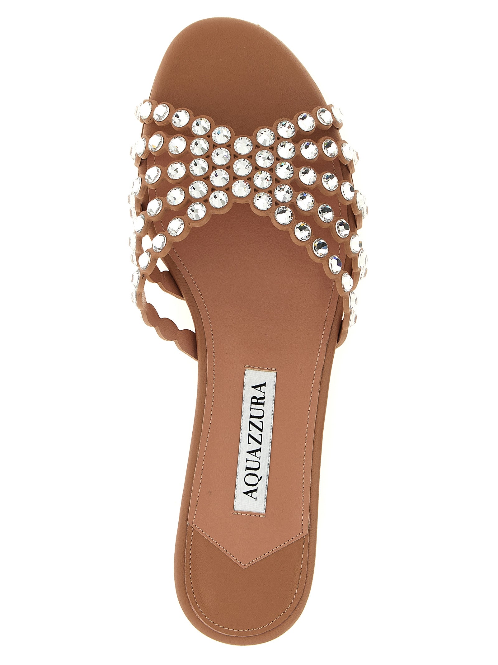 Aquazzura Multicolor Lamb Leather Women's Slides