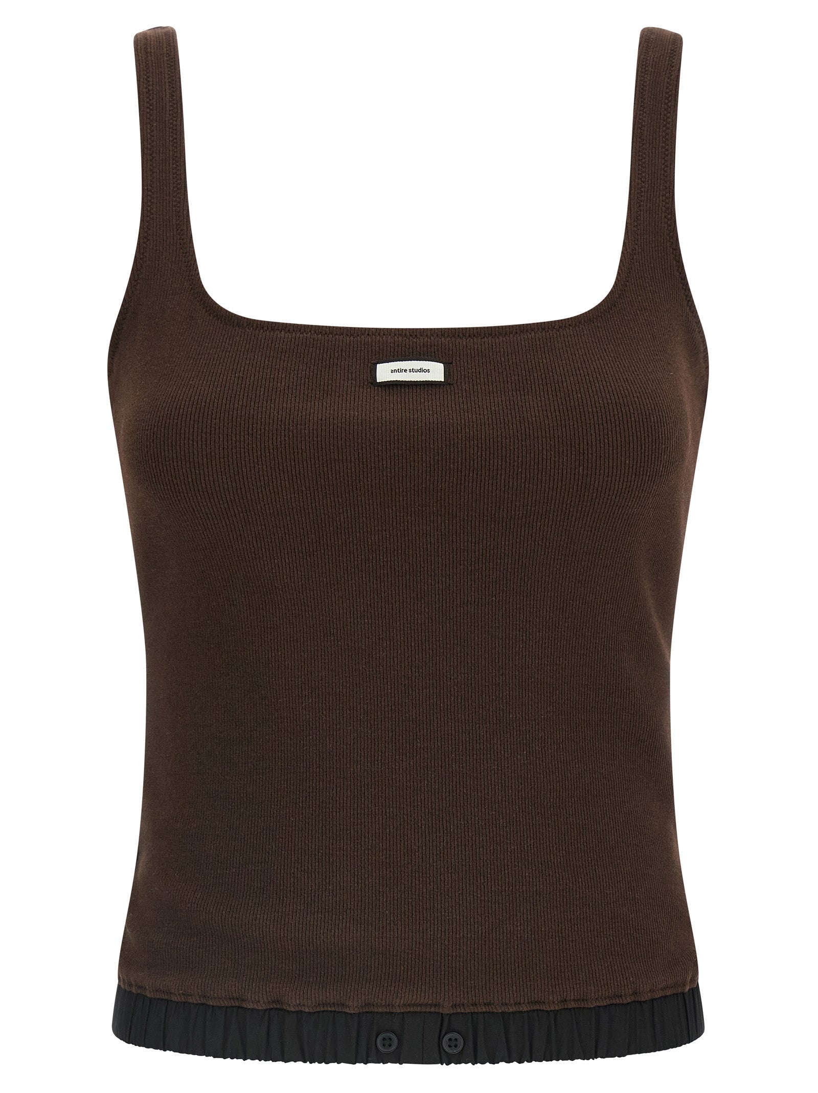 Entire Studios Brown Cotton Tank Women's Tops