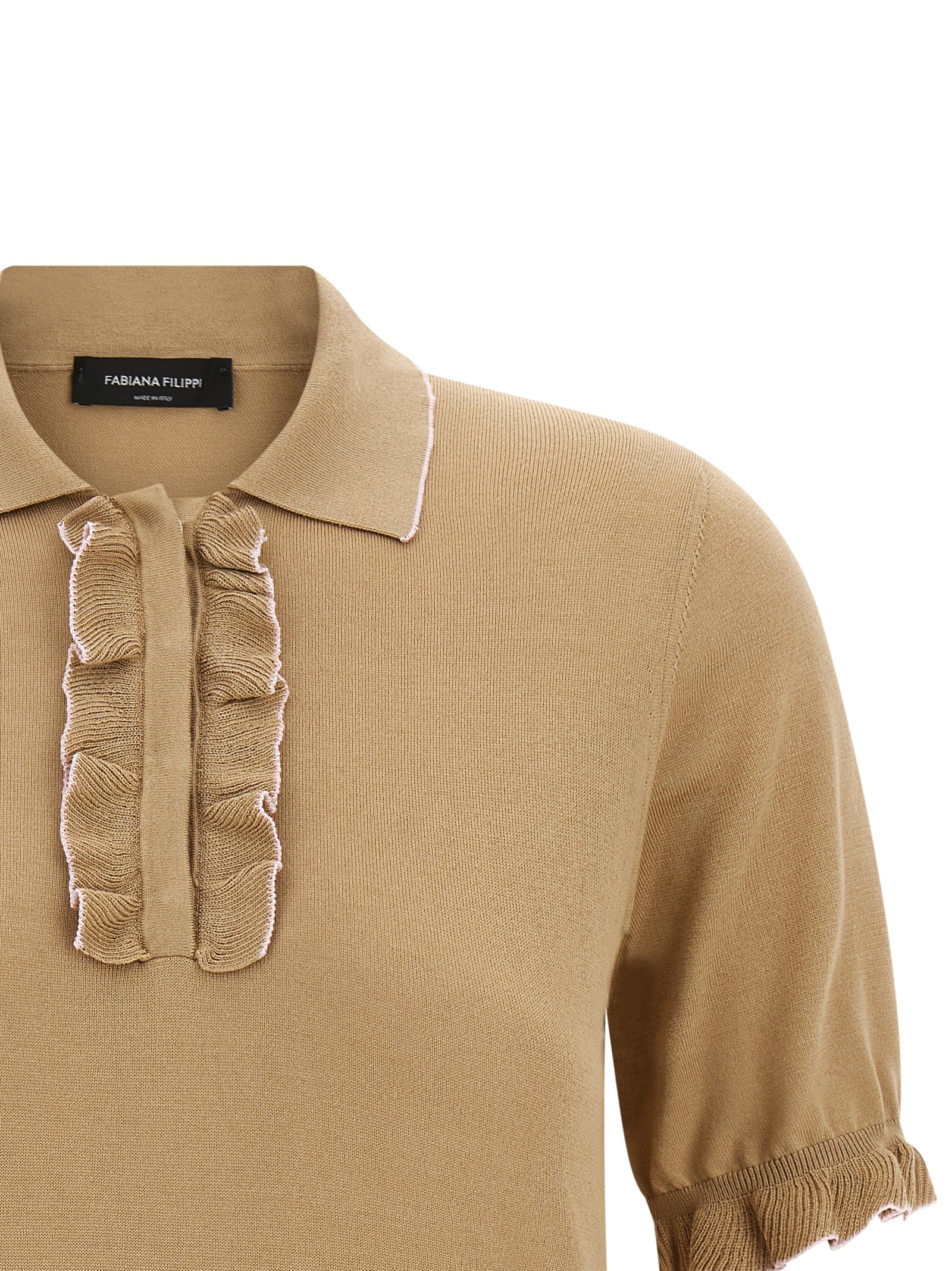 Fabiana Filippi Beige Silk Polo Women's Shirt