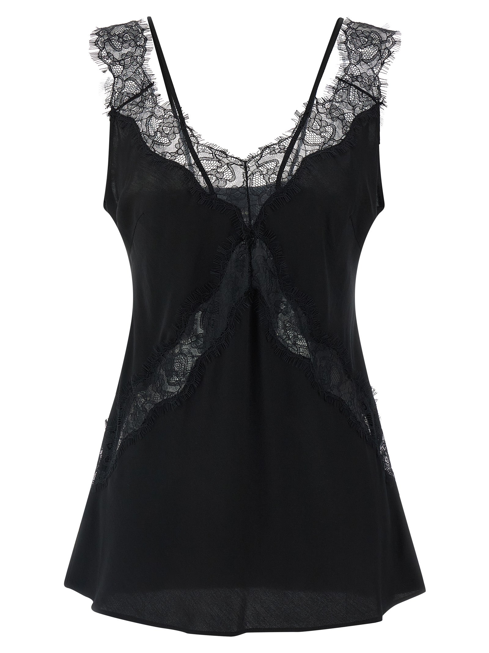 PINKO Black Viscose Sleeveles Women's T-Shirt