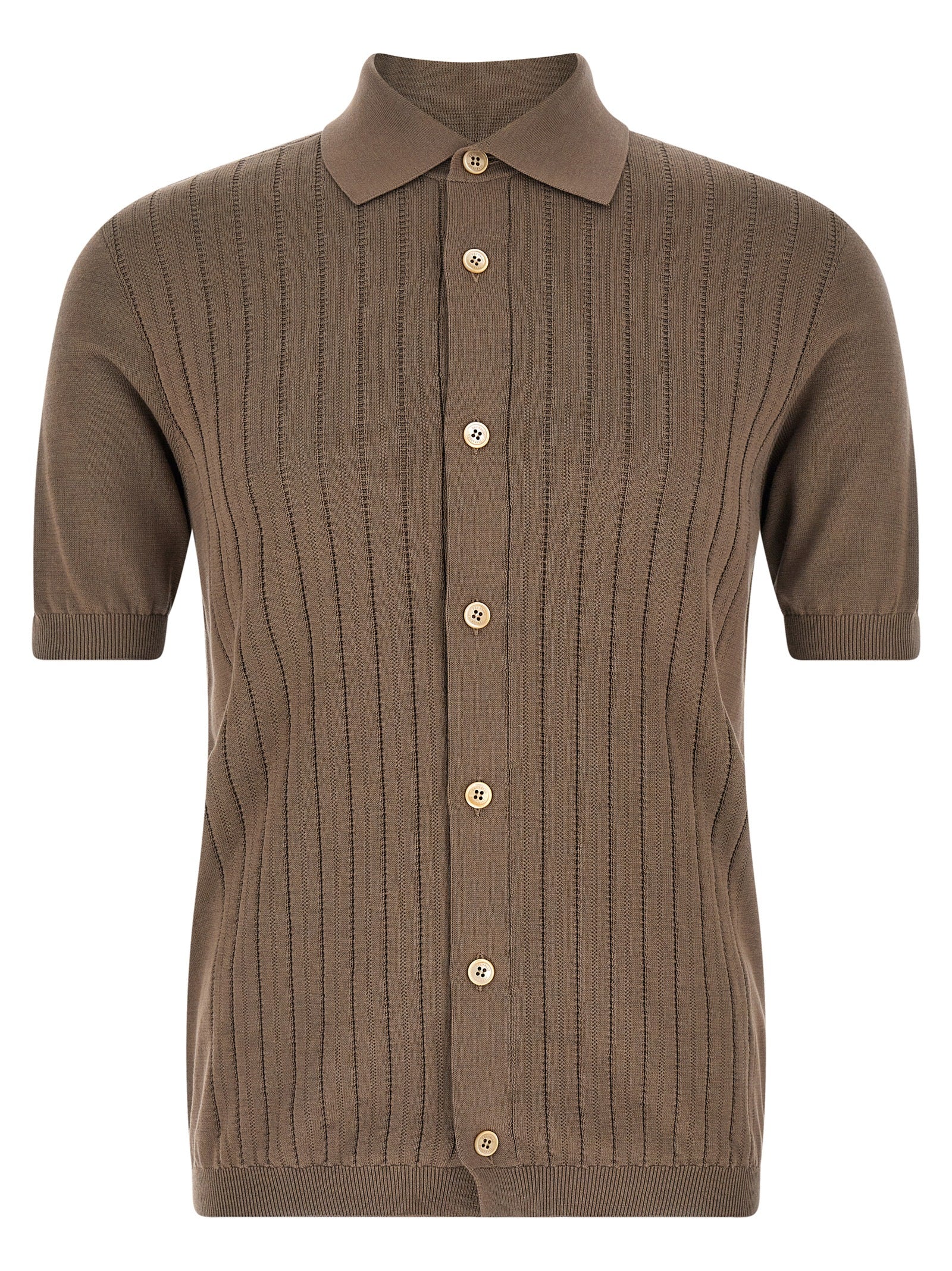 Brunello Cucinelli Brown Cotton Men's Blouse