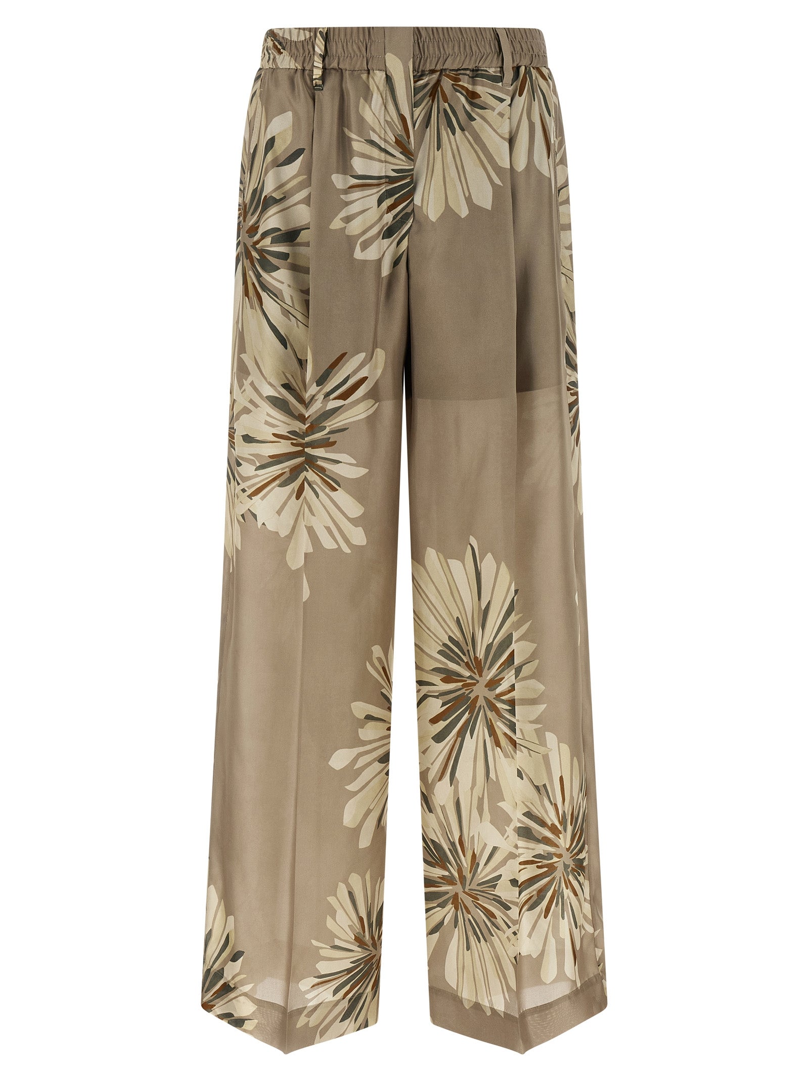 Brunello Cucinelli Bicolor Silk Casual Women's Pants