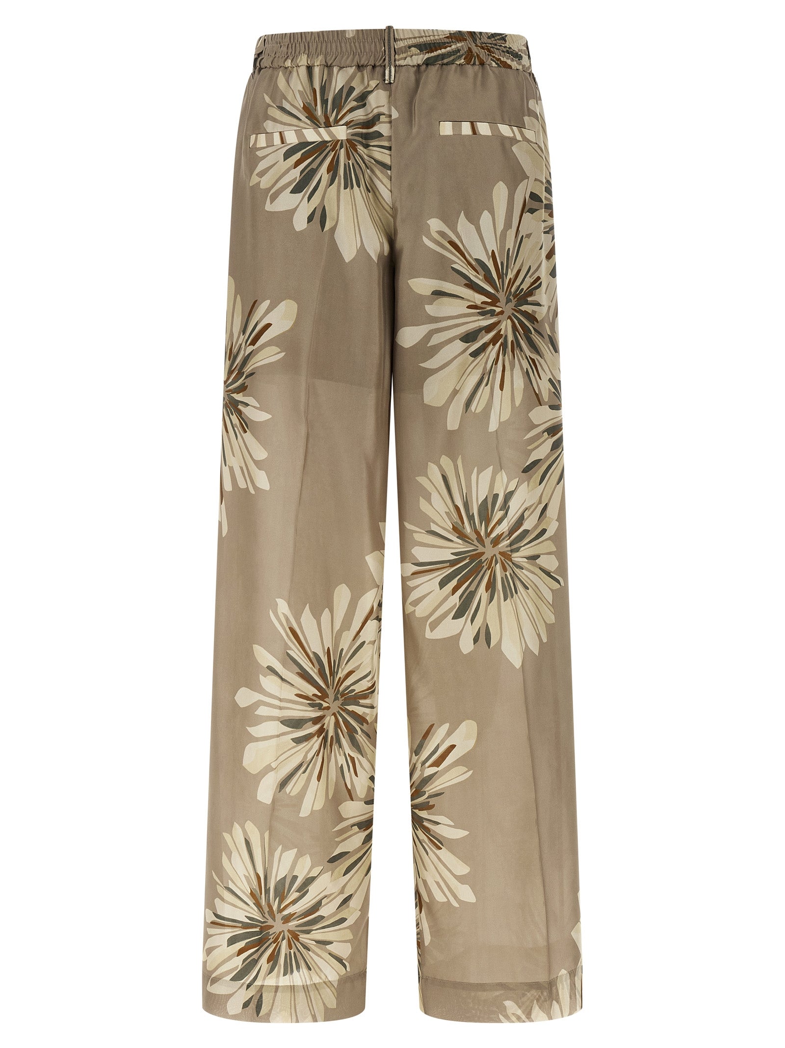 Brunello Cucinelli Bicolor Silk Casual Women's Pants