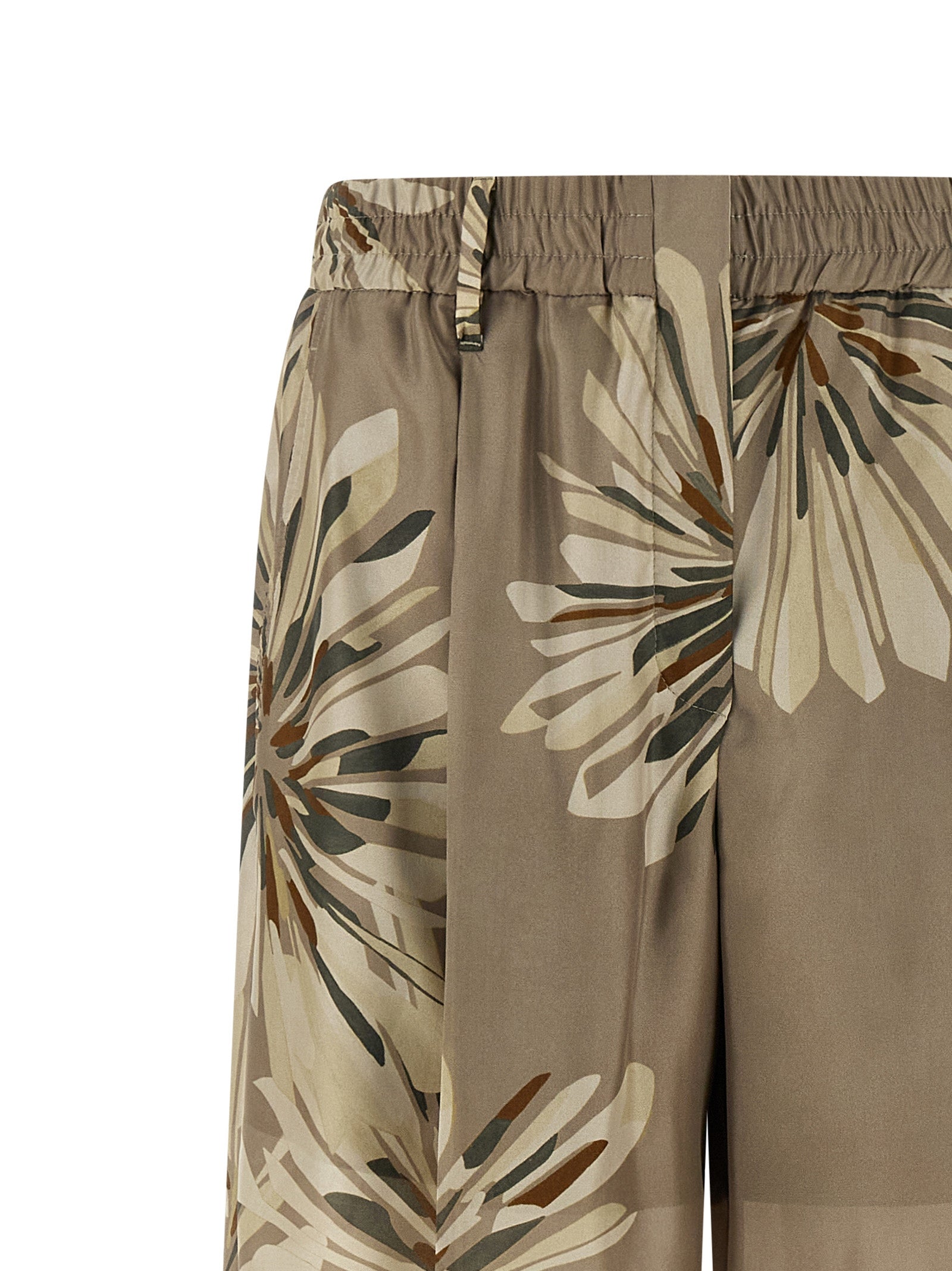 Brunello Cucinelli Bicolor Silk Casual Women's Pants