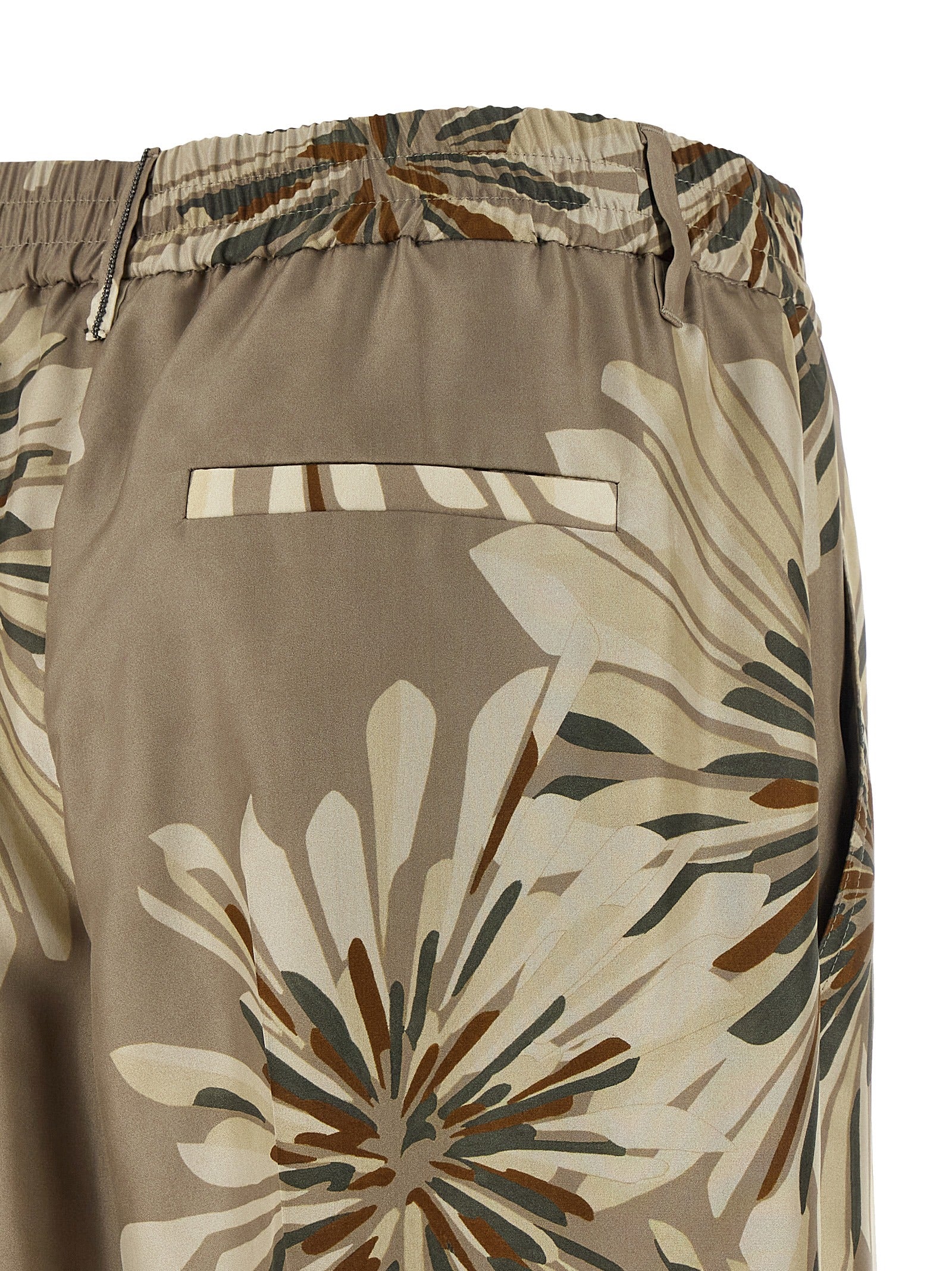 Brunello Cucinelli Bicolor Silk Casual Women's Pants