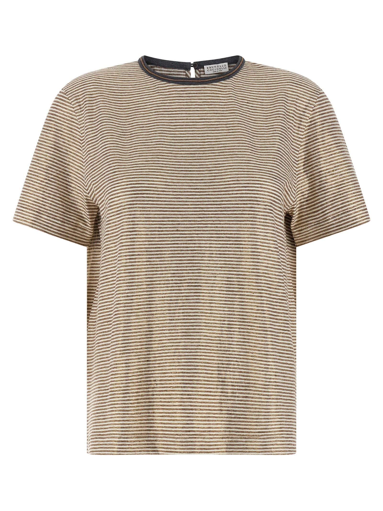 Brunello Cucinelli Multicolor Linen Women's T-Shirt