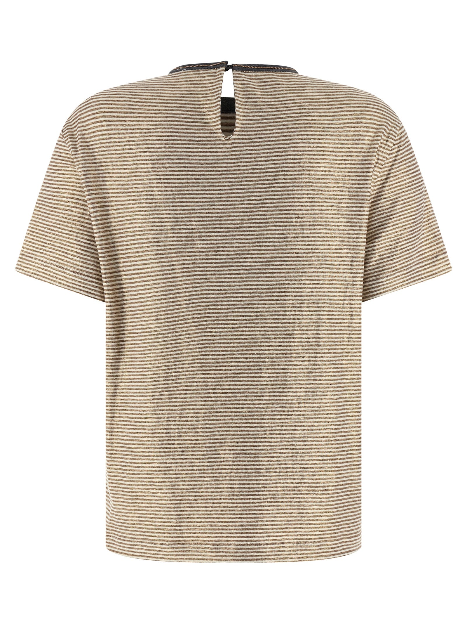 Brunello Cucinelli Multicolor Linen Women's T-Shirt