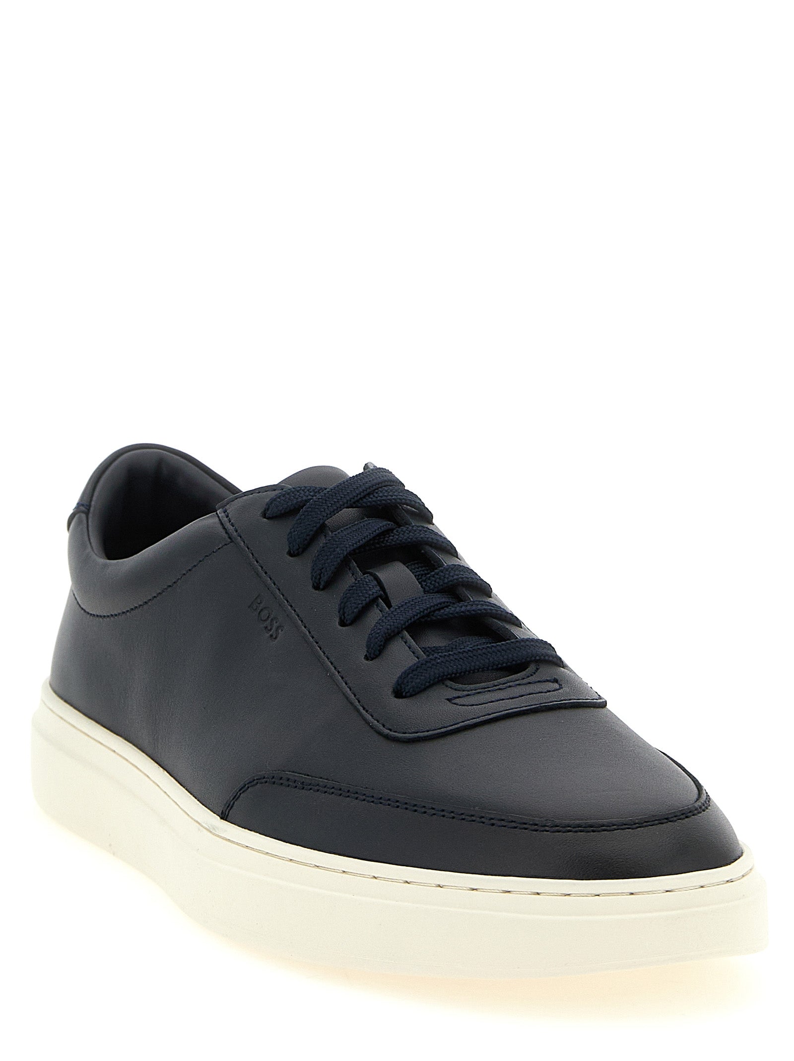 Hugo Boss Blue Cowhide Low Top Men's Sneakers