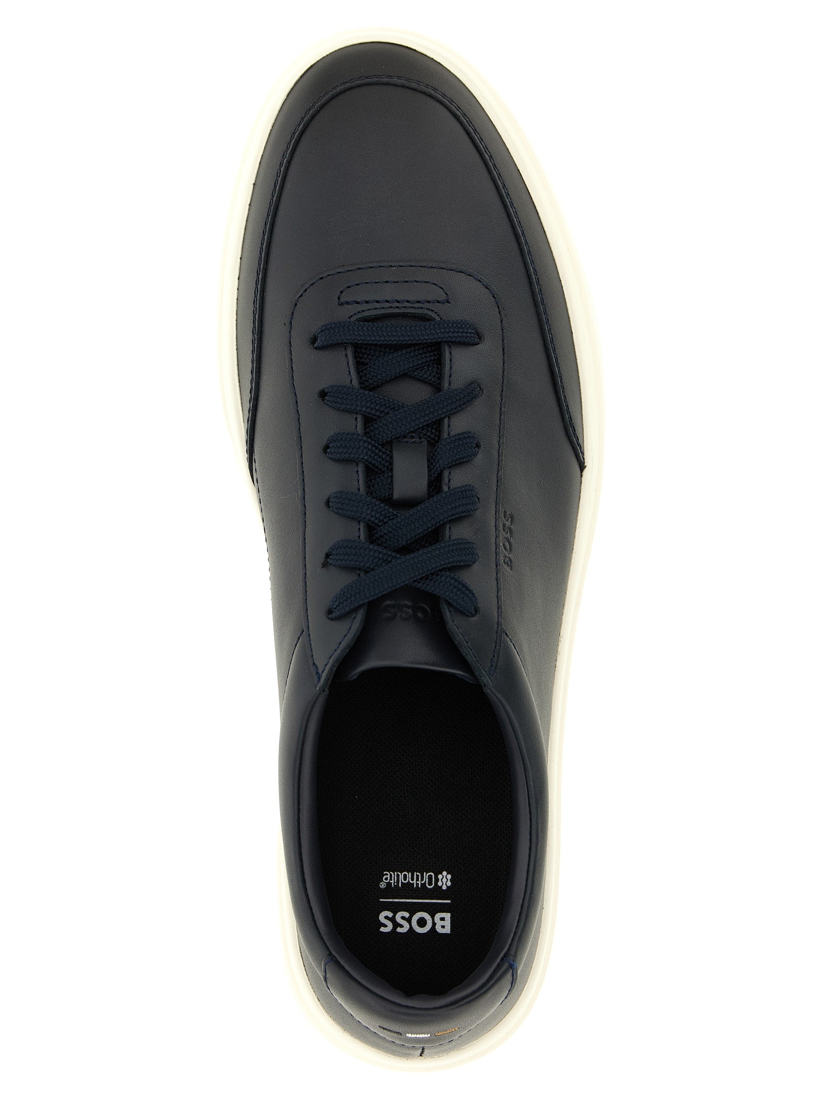 Hugo Boss Blue Cowhide Low Top Men's Sneakers