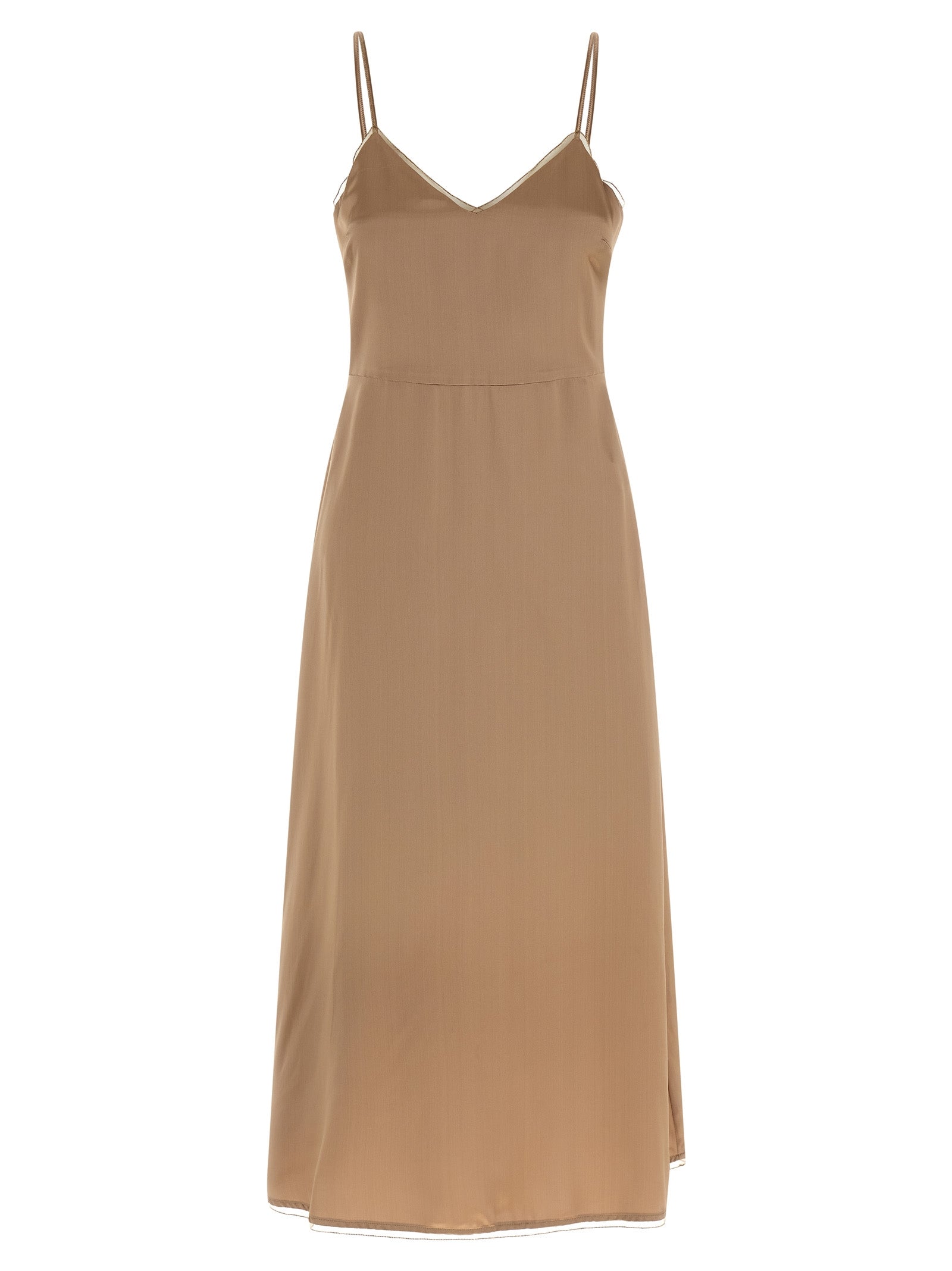 Fabiana Filippi Beige Viscose Midi Women's Dress