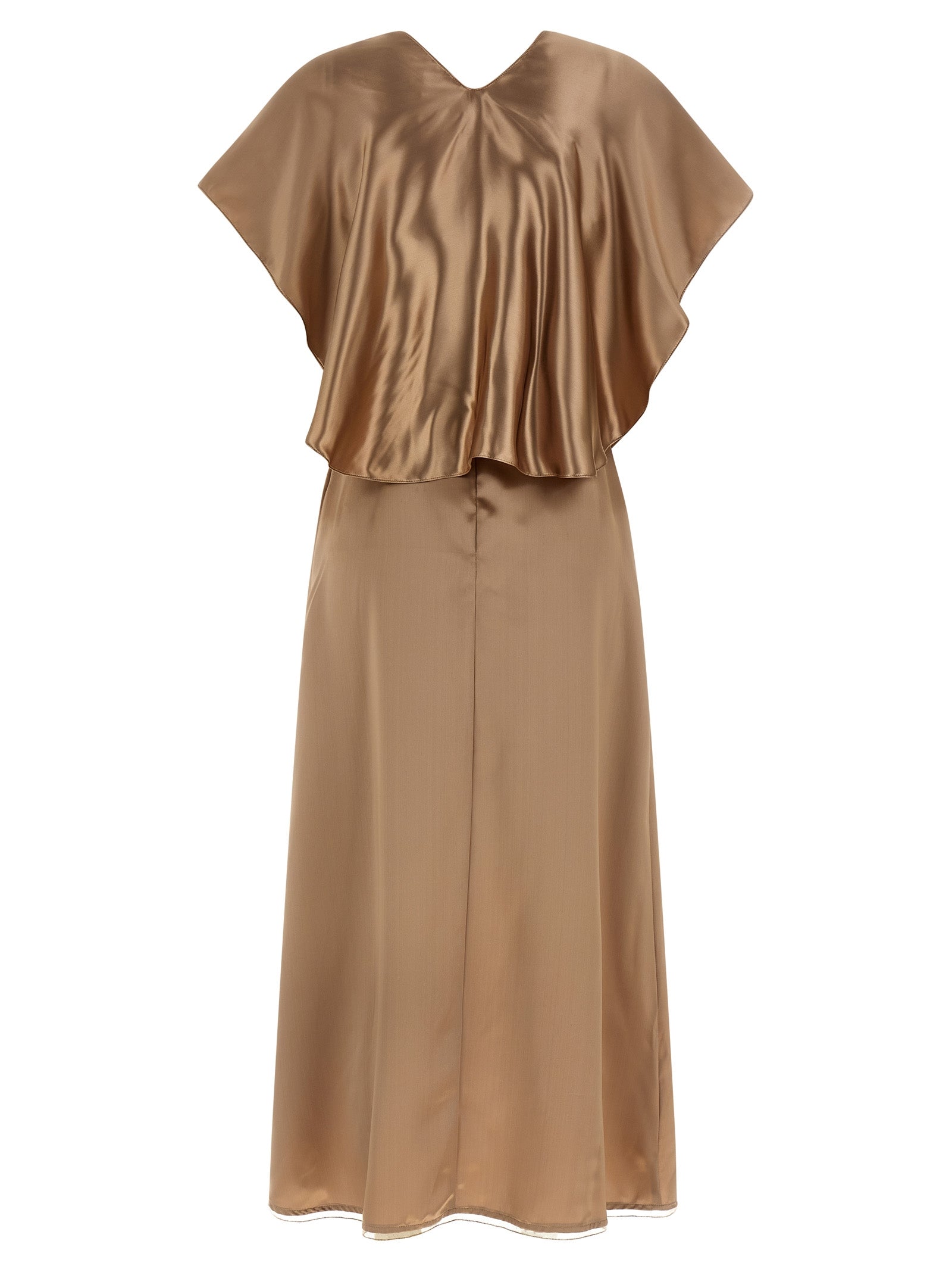 Fabiana Filippi Beige Viscose Midi Women's Dress