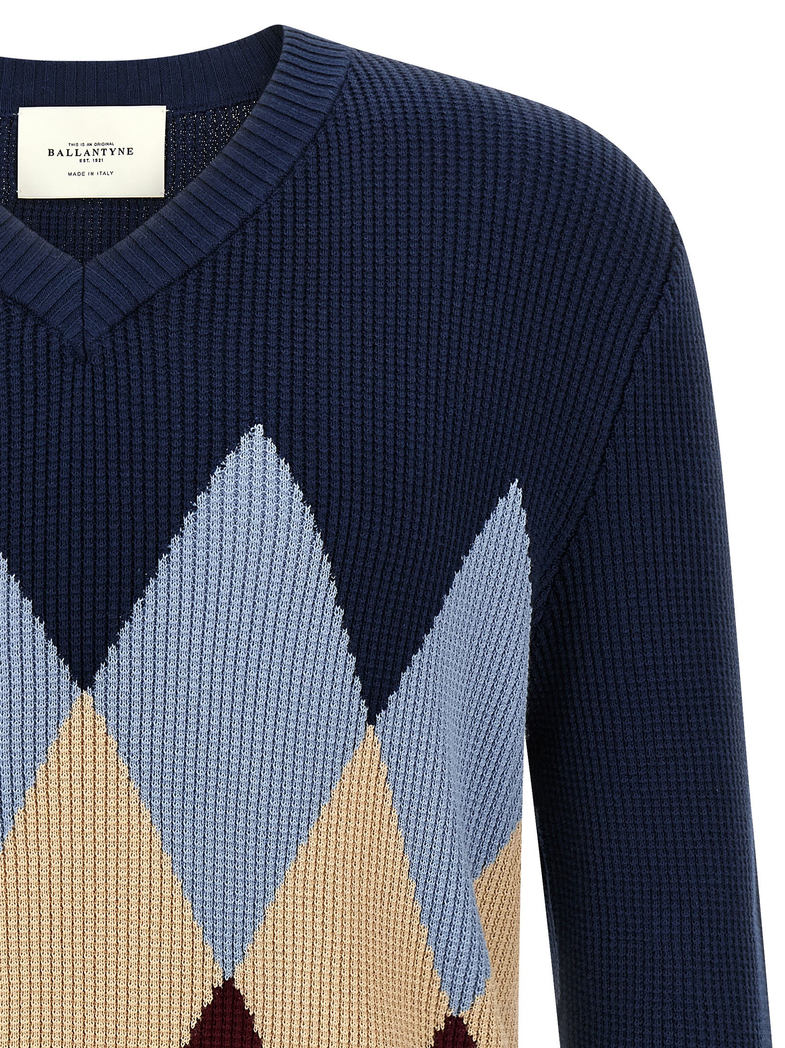 Ballantyne Blue Cotton Men's Cardigan