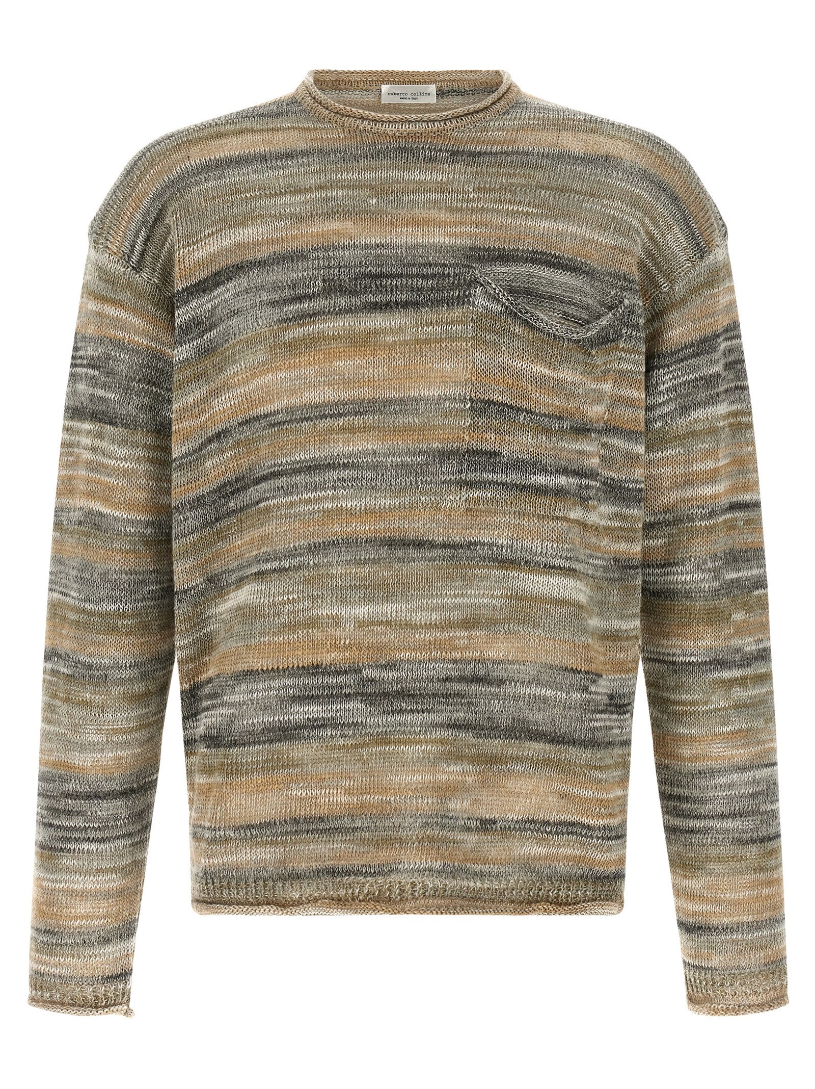 Roberto Collina Gray Linen Men's Cardigan