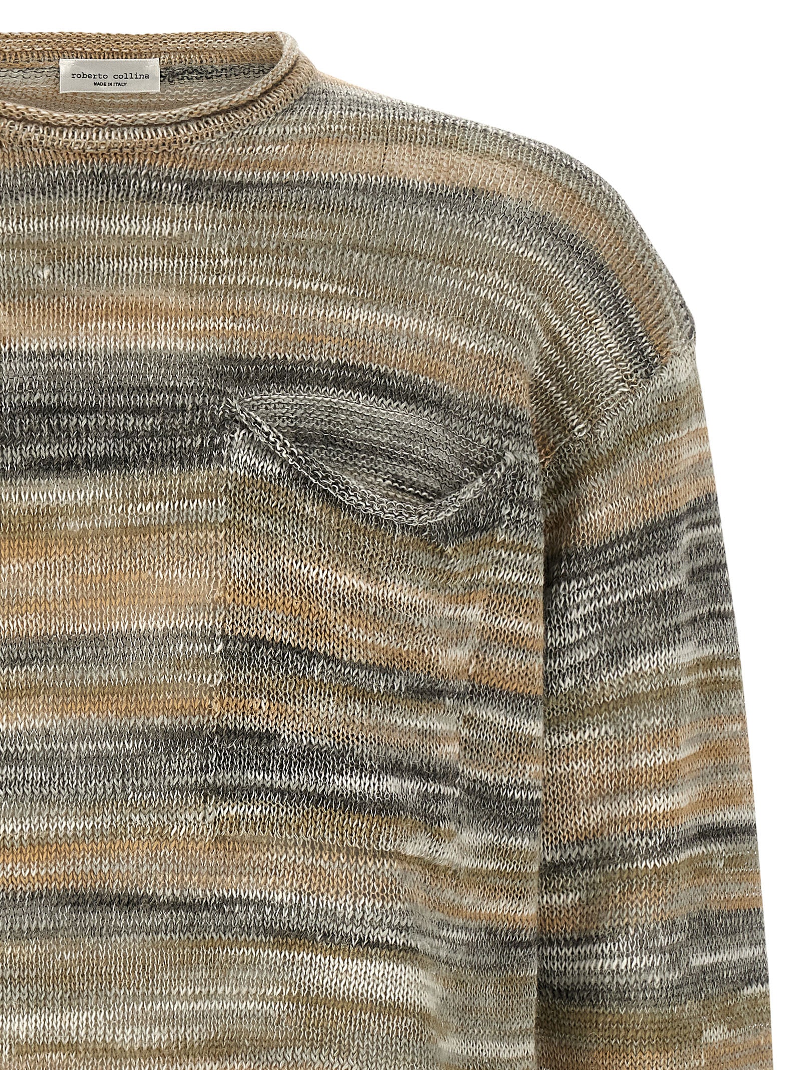 Roberto Collina Gray Linen Men's Cardigan