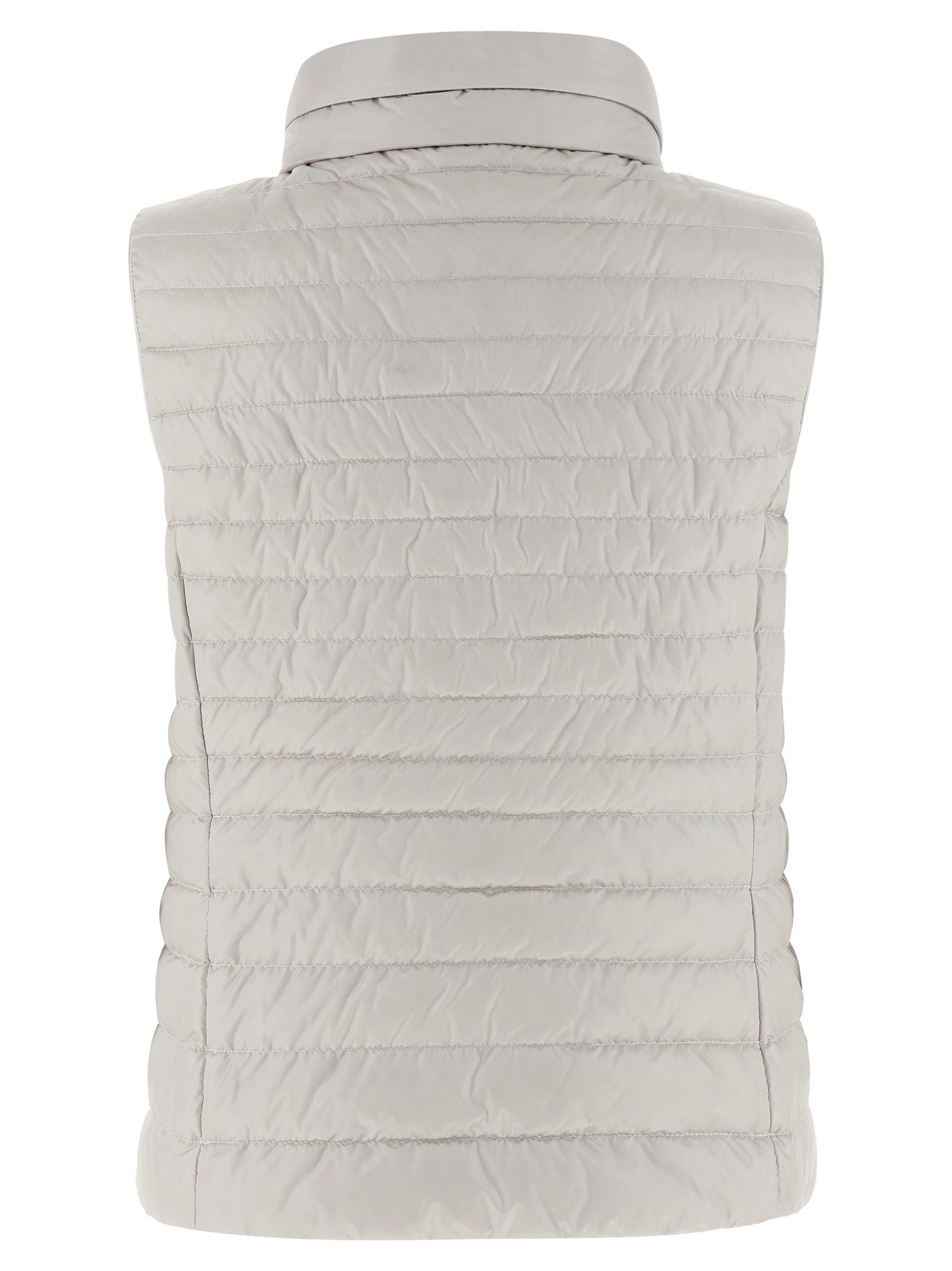 MooRER Beige Polyester Sleeveless Women's Jacket