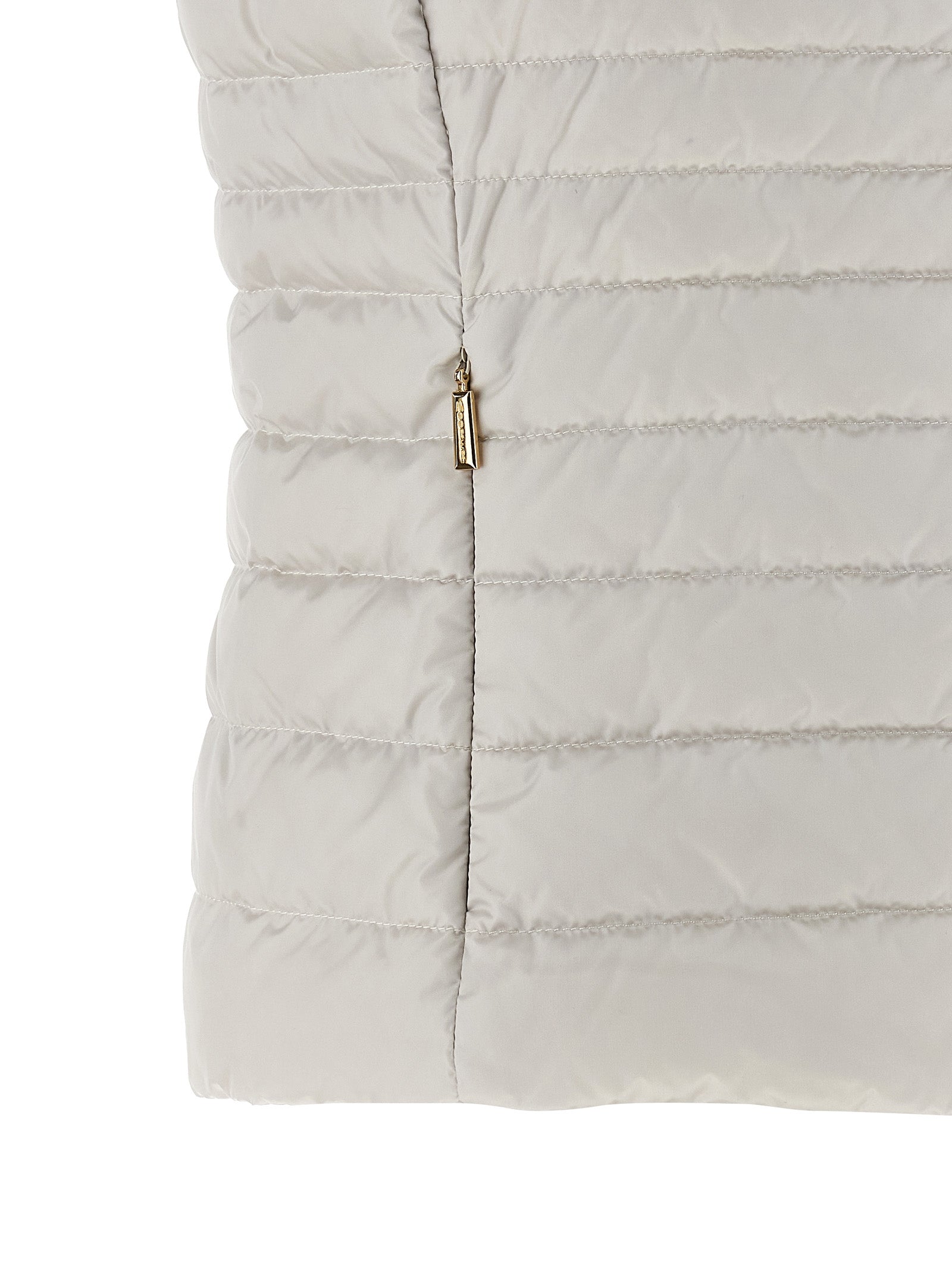 MooRER Beige Polyester Sleeveless Women's Jacket