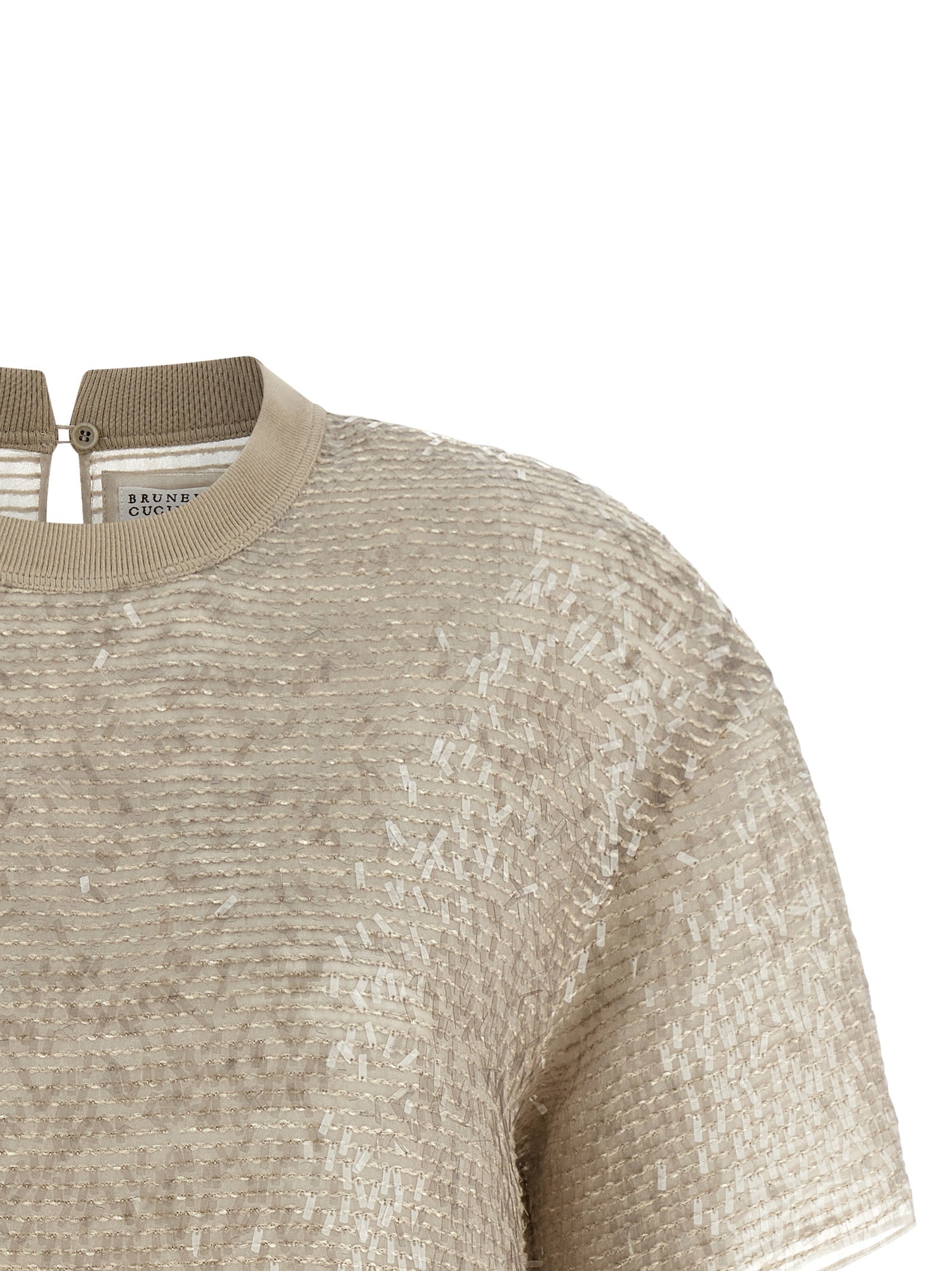 Brunello Cucinelli Beige Silk Women's T-Shirt