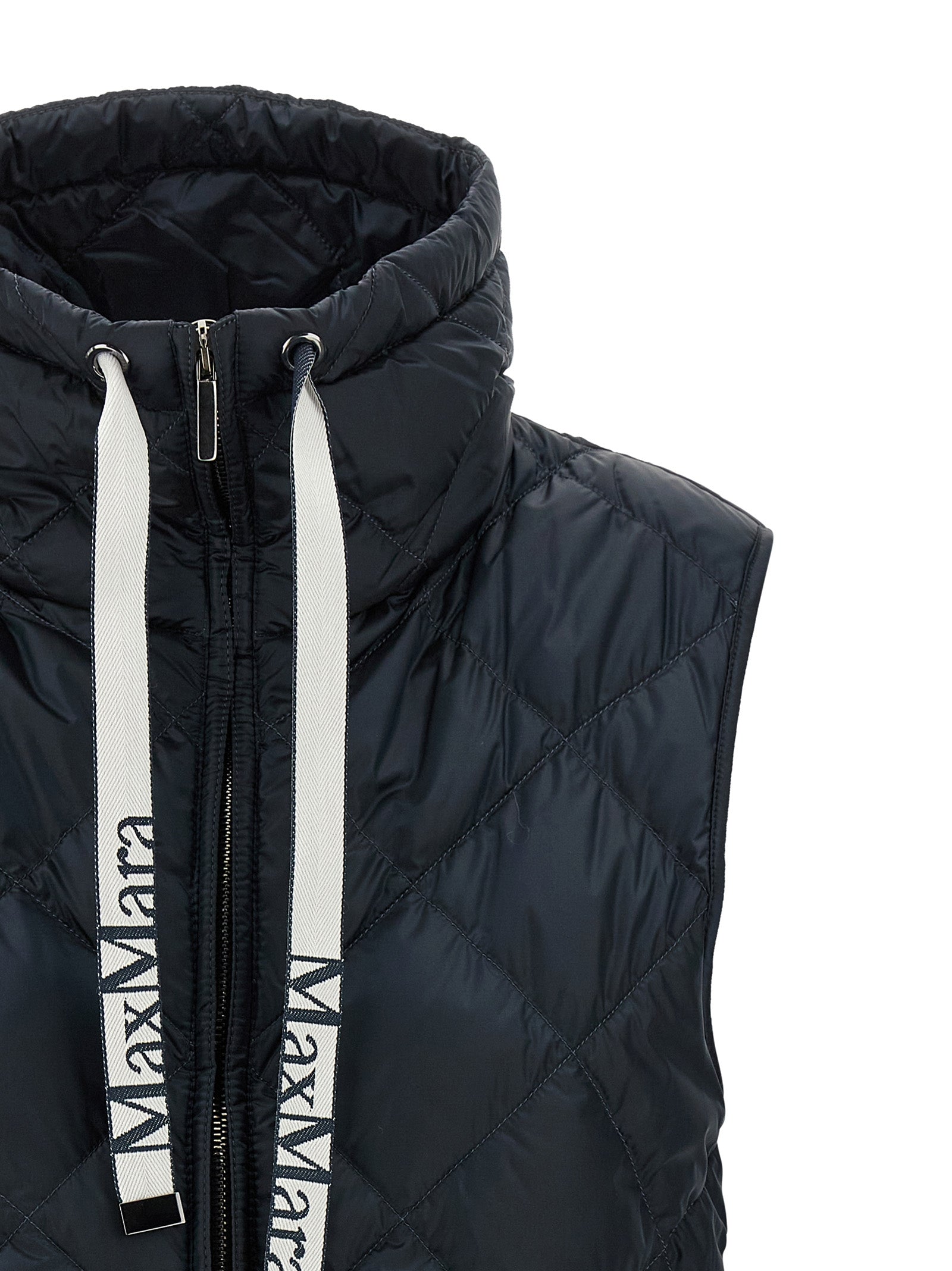 Max Mara Blue Polyamide Sleeveless Women's Jacket