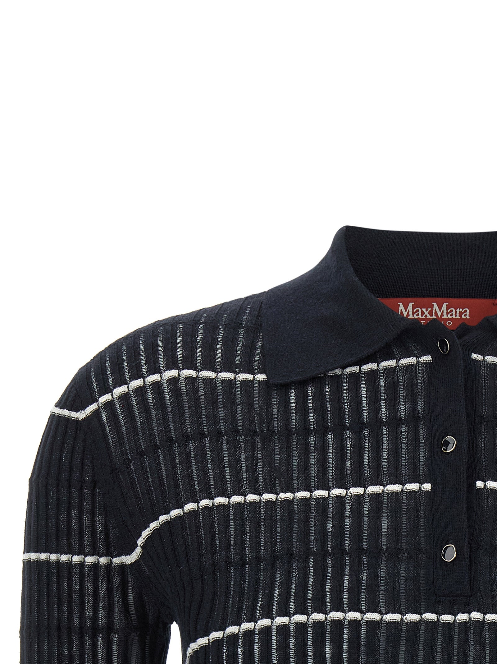 Max Mara Blue Silk Polo Women's Shirt
