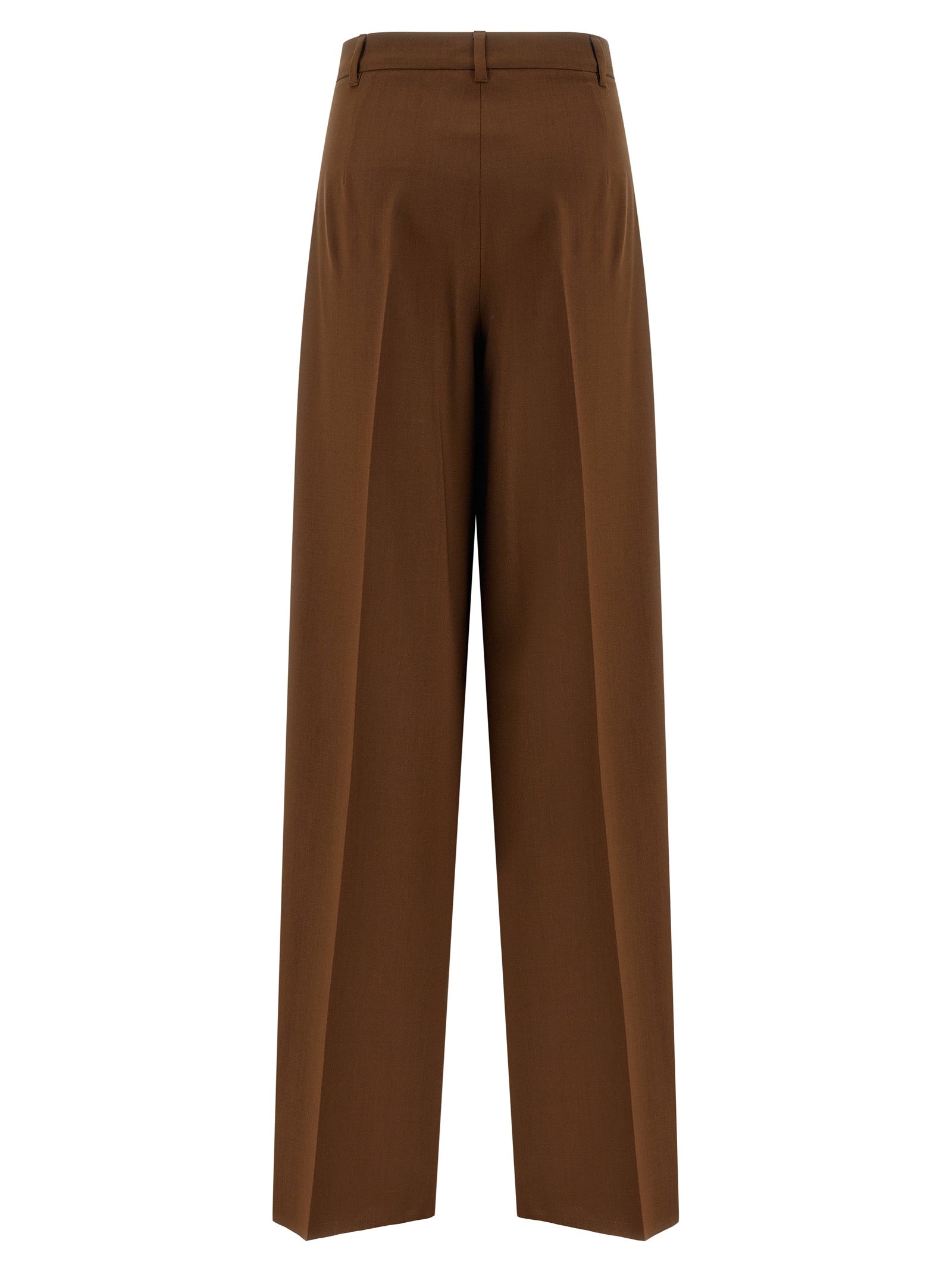 Max Mara Brown Virgin Wool Casual Women's Pants