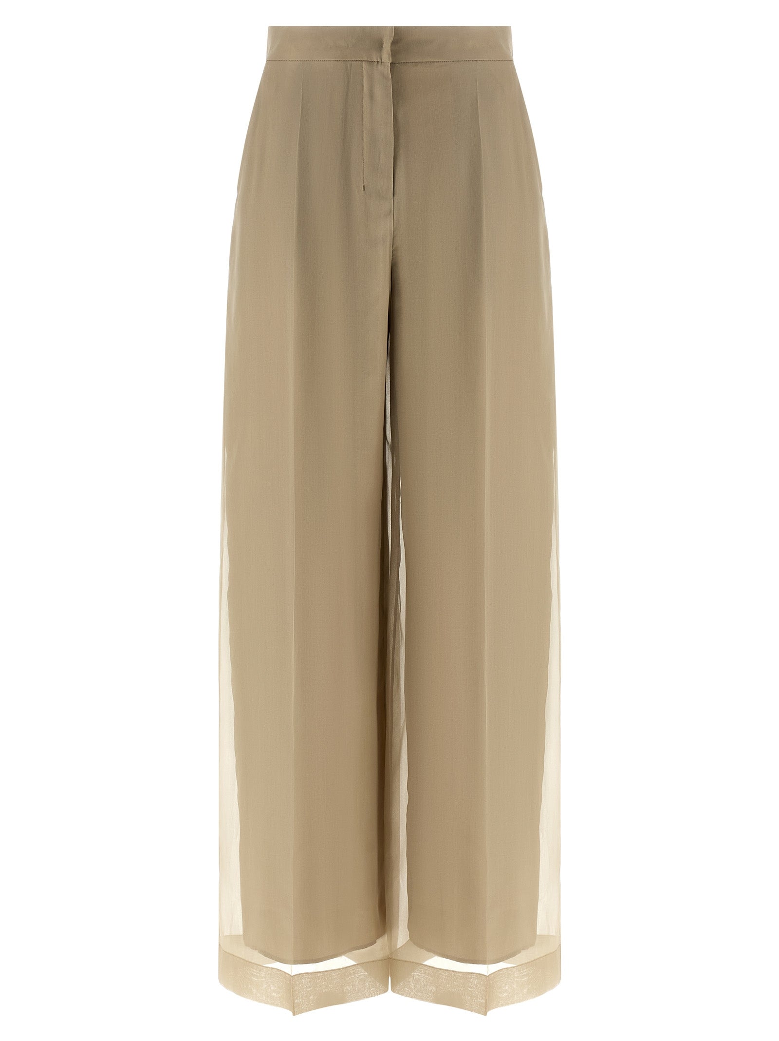Max Mara Beige Silk Casual Women's Pants