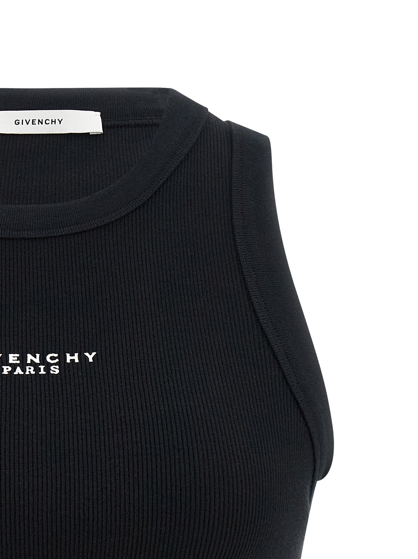 Givenchy Black Cotton Sleeveles Women's T-Shirt