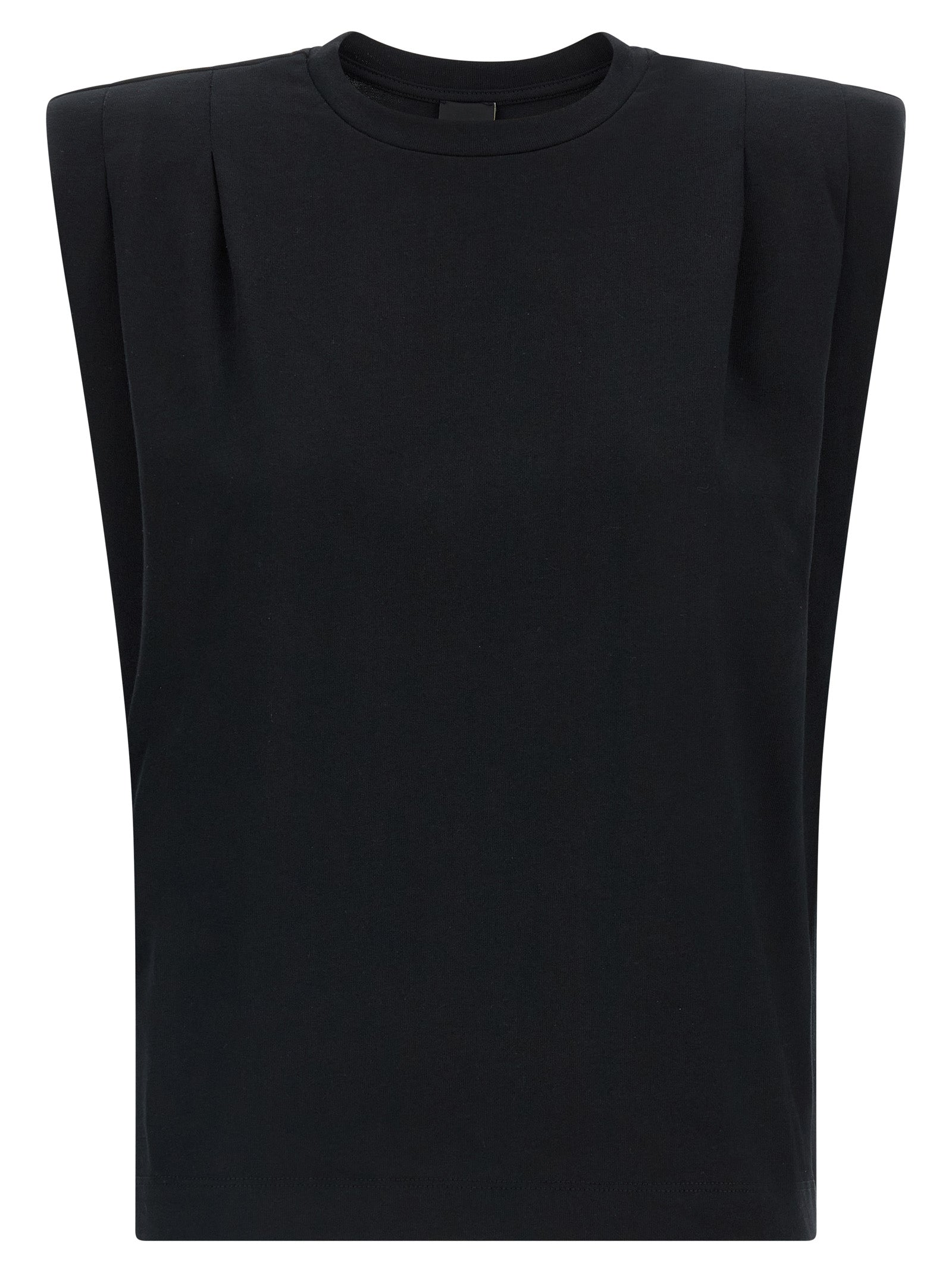 PINKO Black Cotton Sleeveles Women's T-Shirt