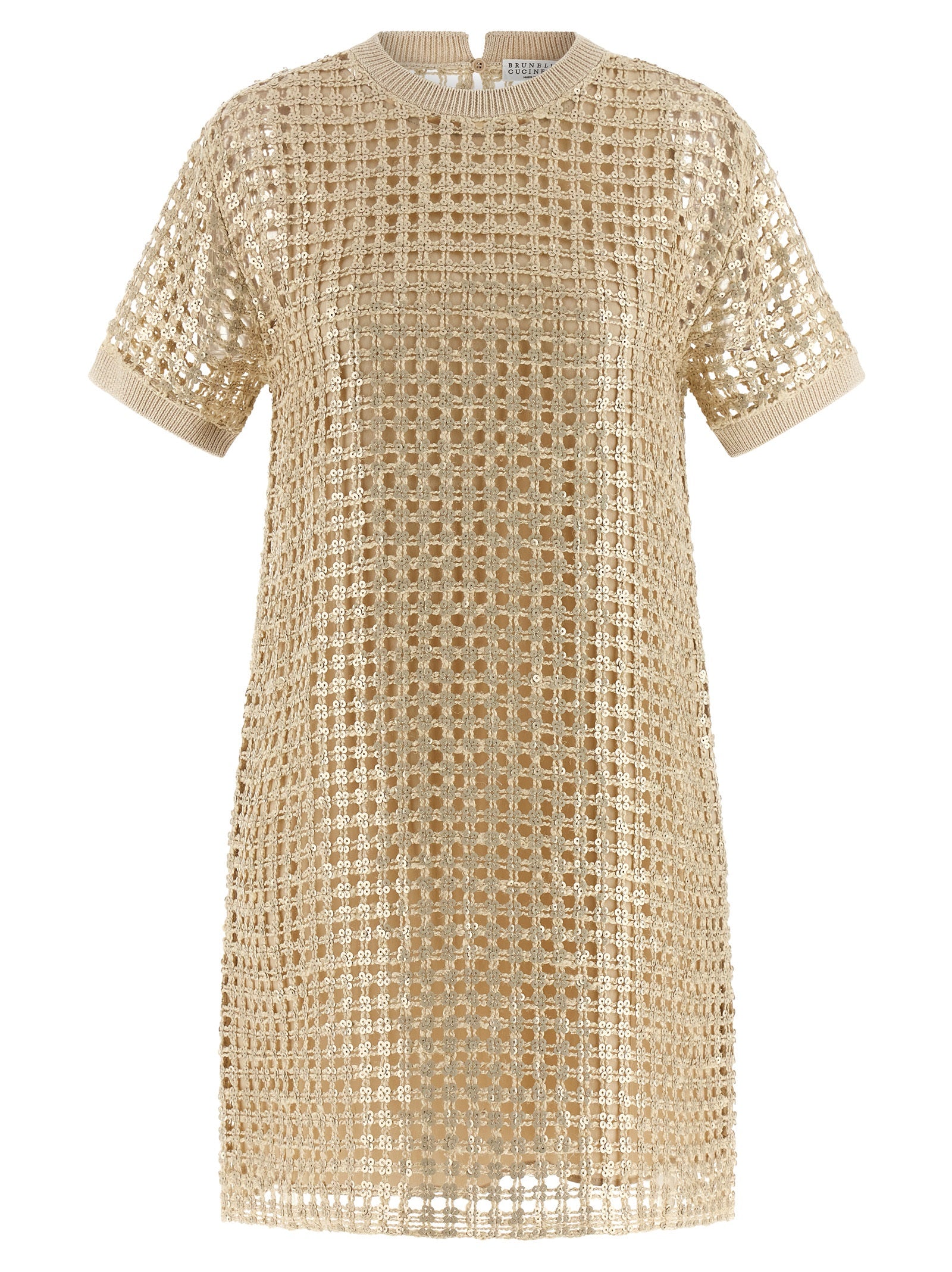 Brunello Cucinelli Bicolor Silk Short Women's Dress