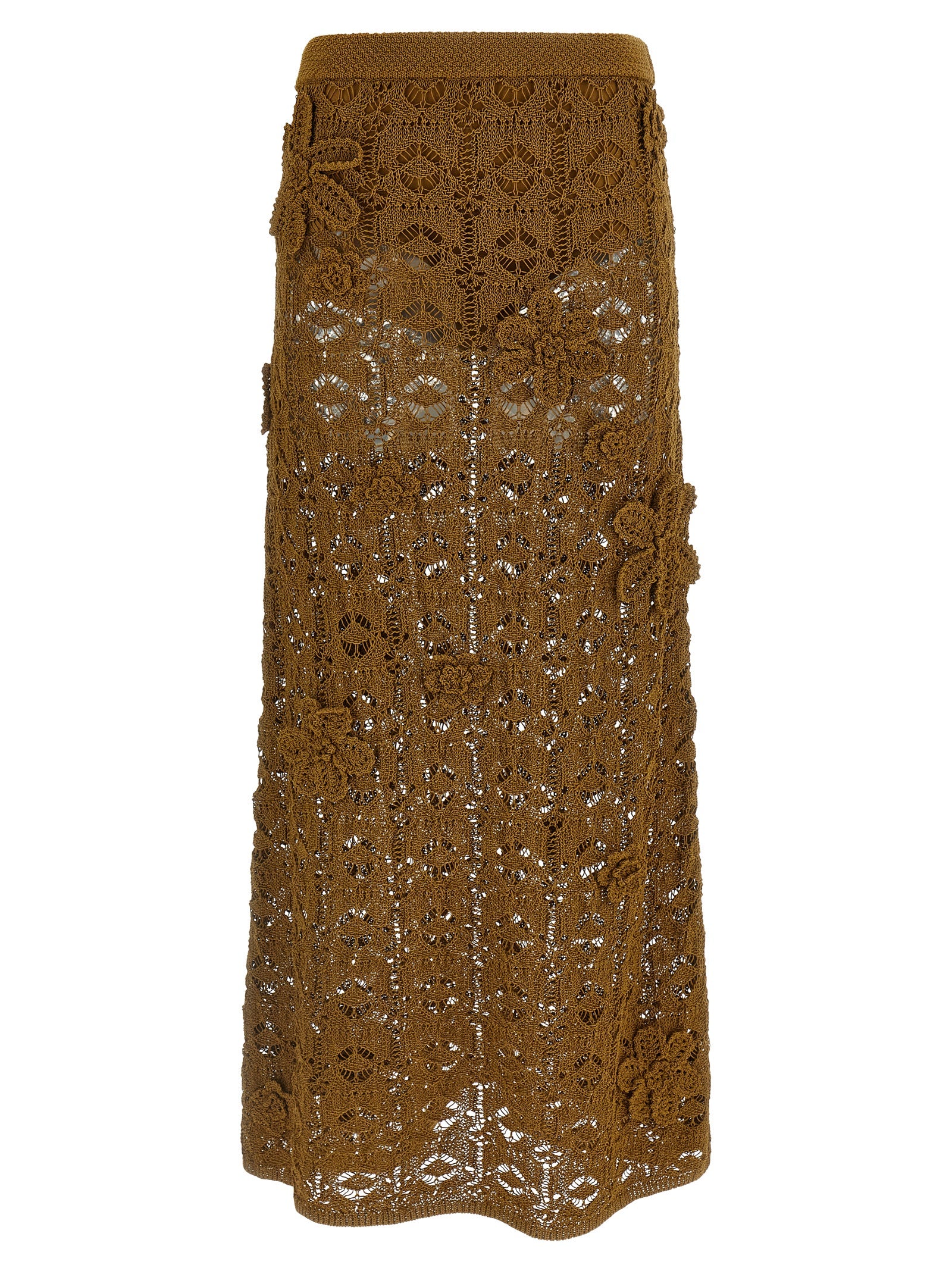 PINKO Brown Cotton Midi Women's Skirt