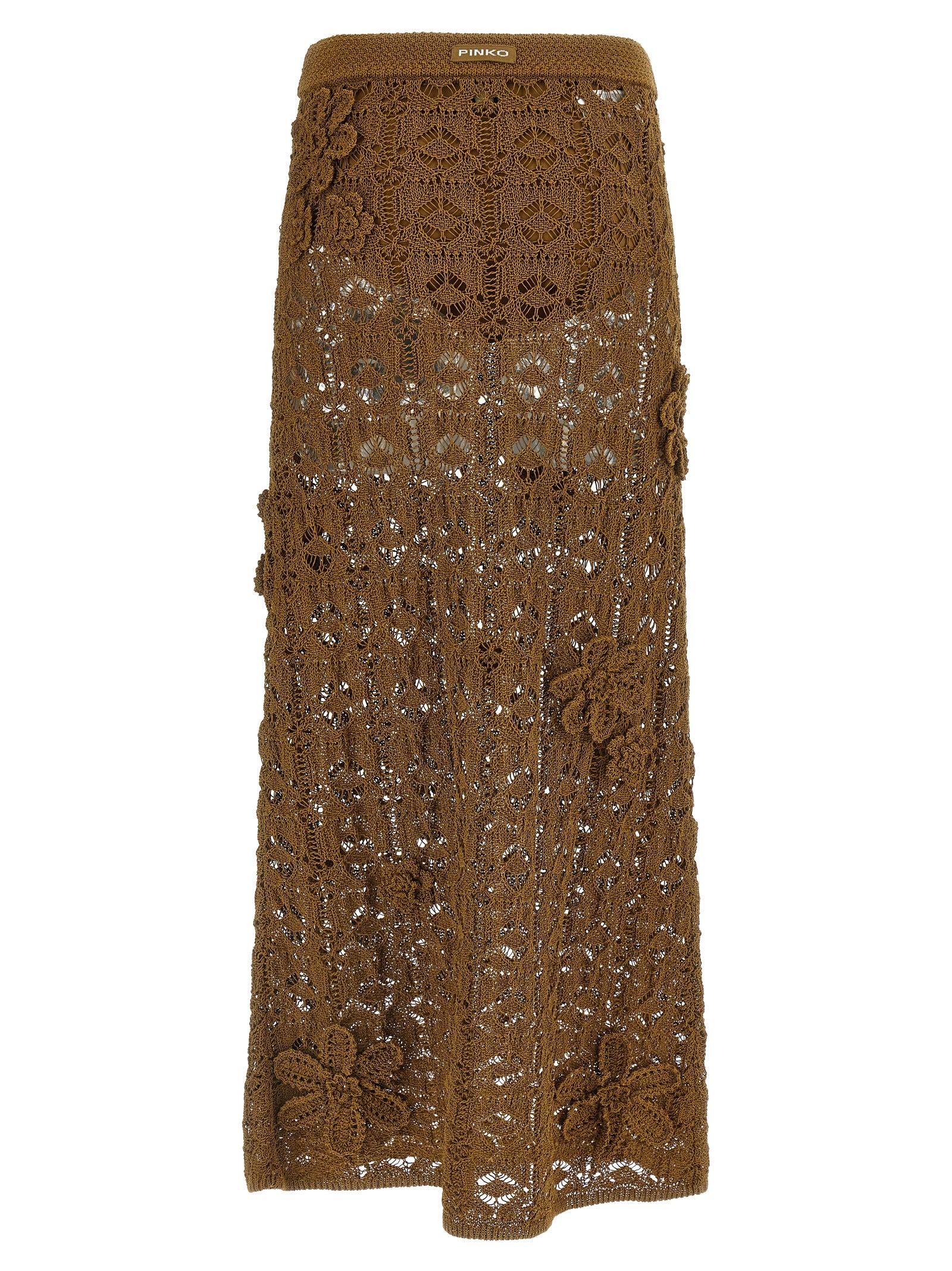 PINKO Brown Cotton Midi Women's Skirt