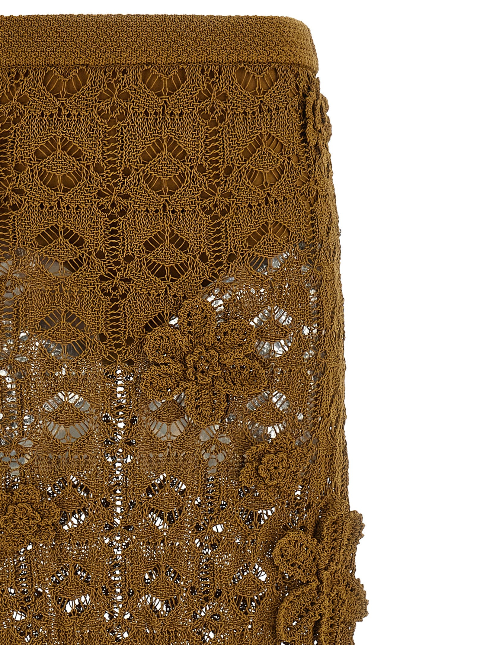 PINKO Brown Cotton Midi Women's Skirt