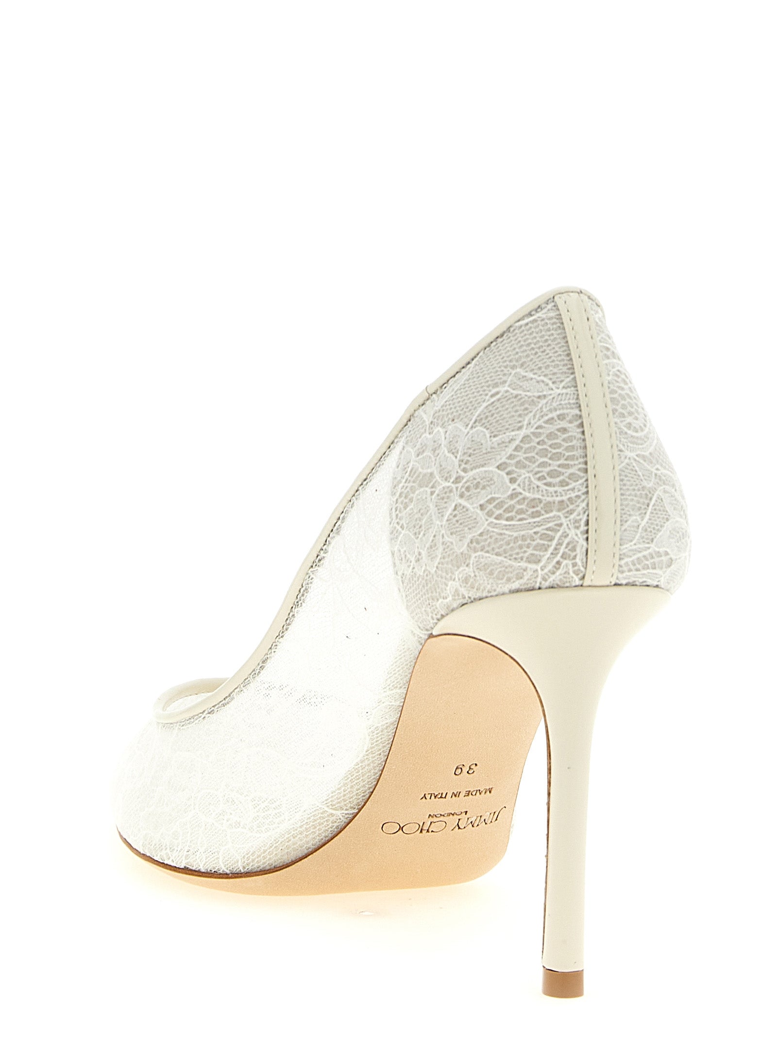Jimmy Choo White Tencel High Heel Women's Pumps