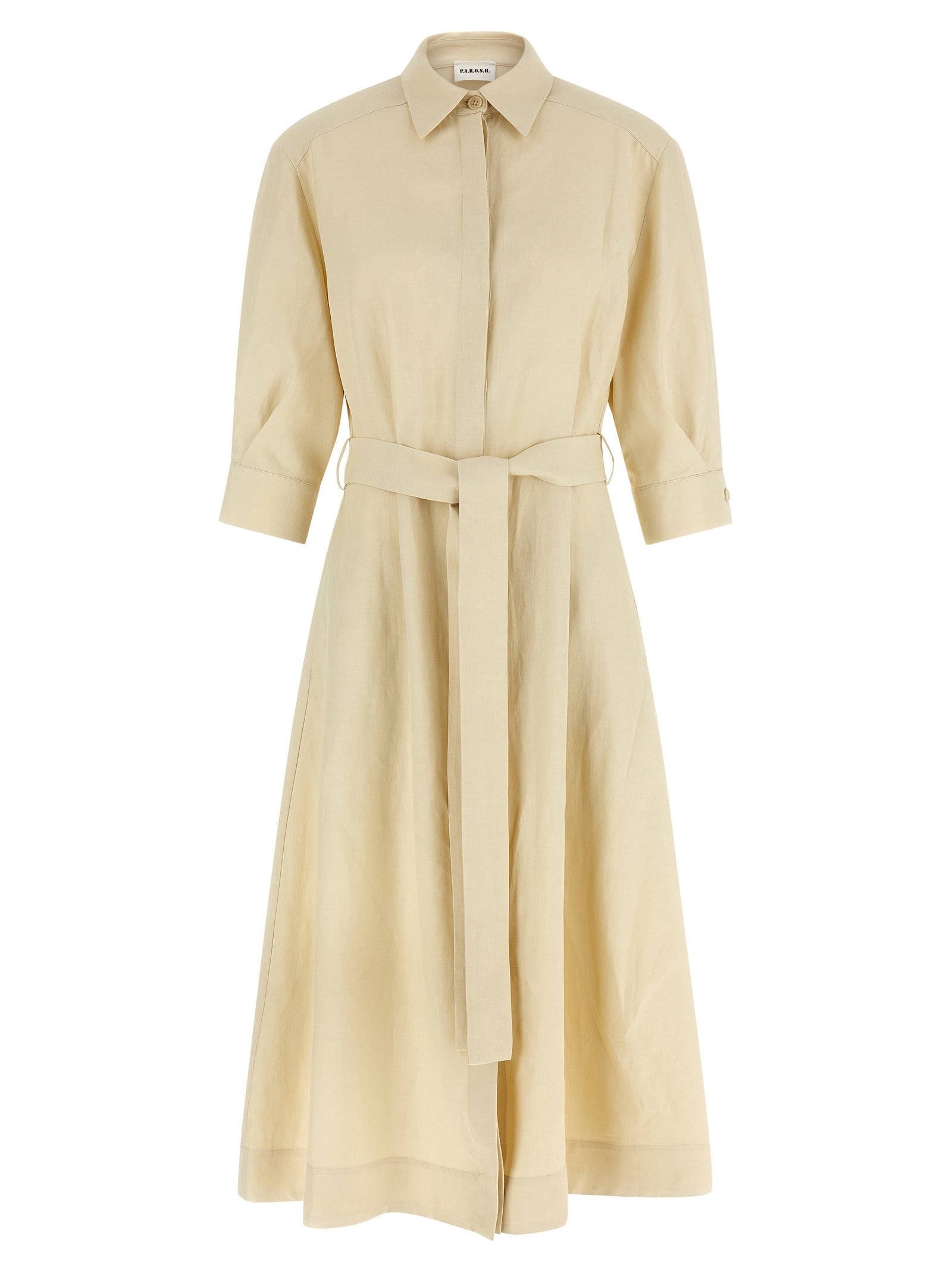 P.A.R.O.S.H. Beige Viscose Long Women's Dress