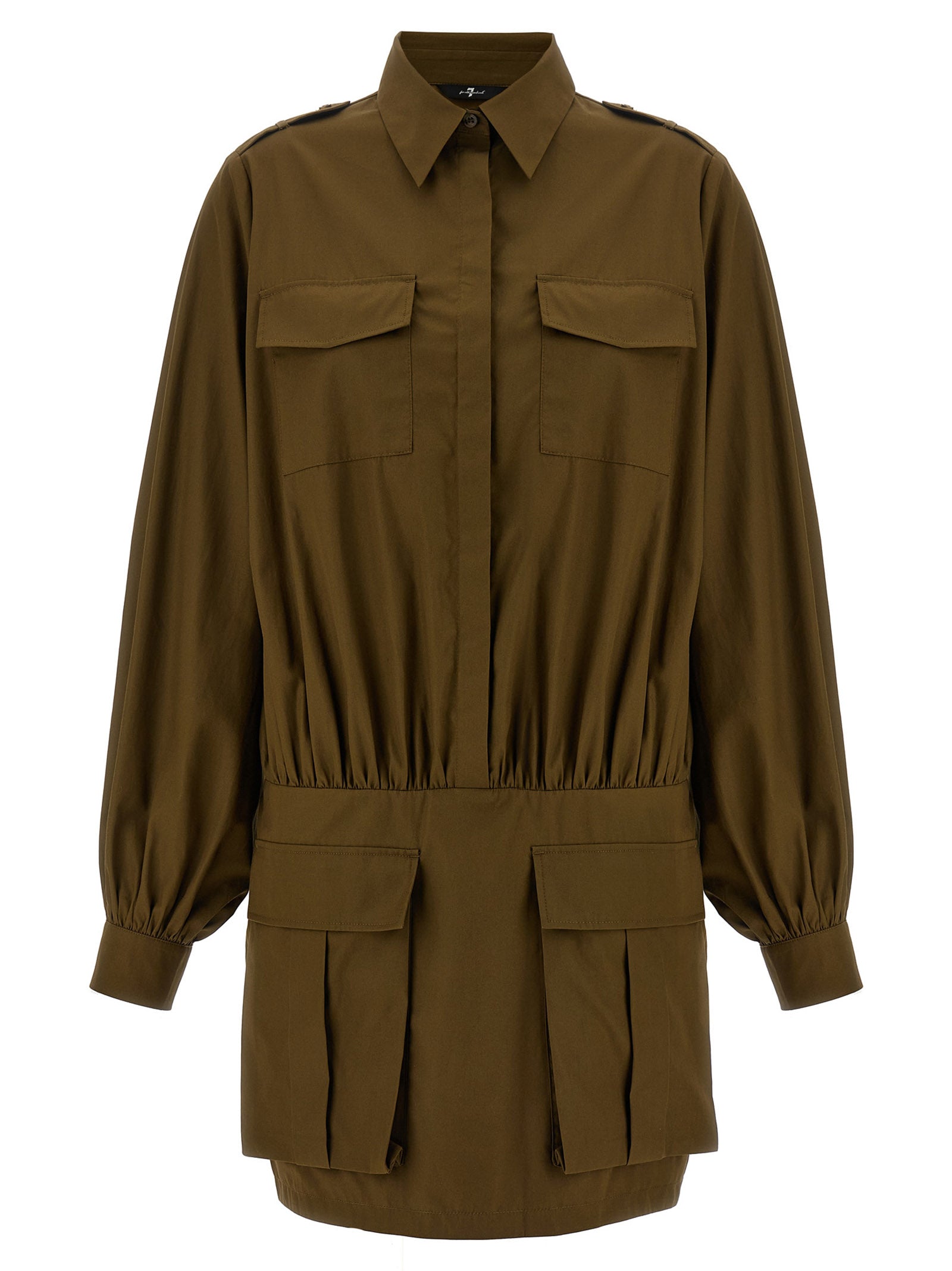 7 For All Mankind Brown Cotton Short Women's Dress