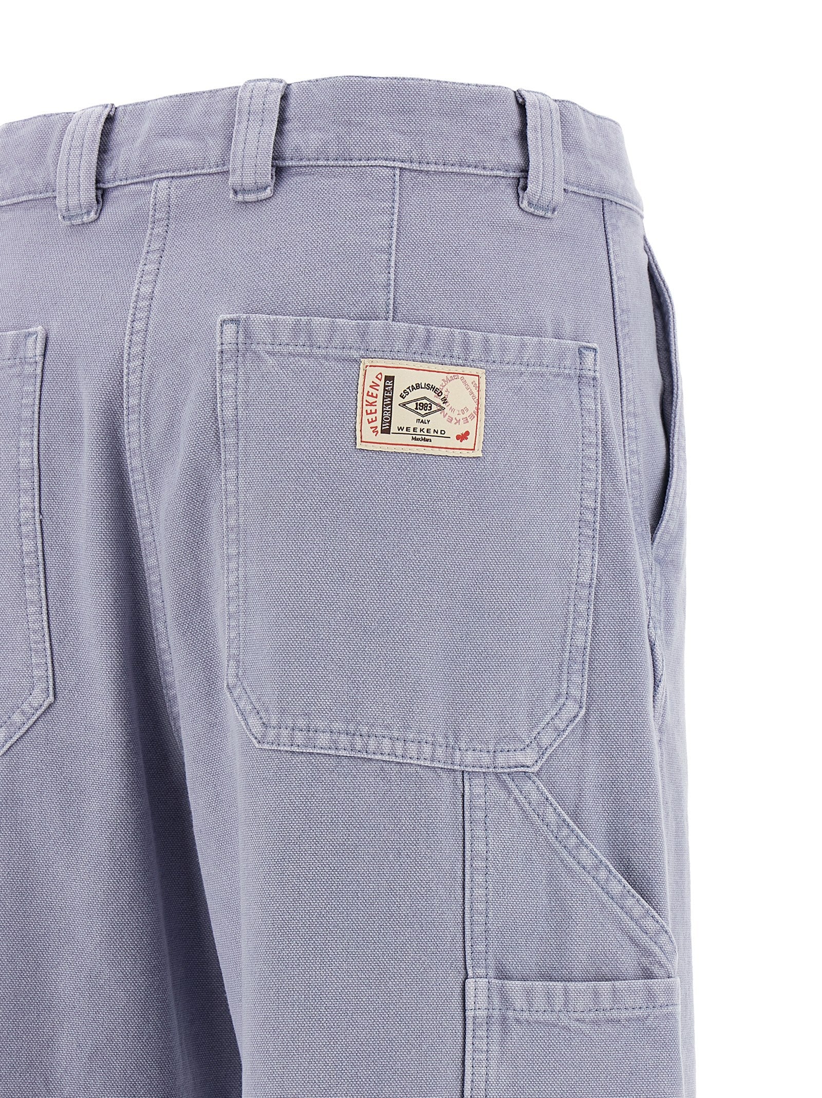 Max Mara Purple Cotton Casual Women's Pants