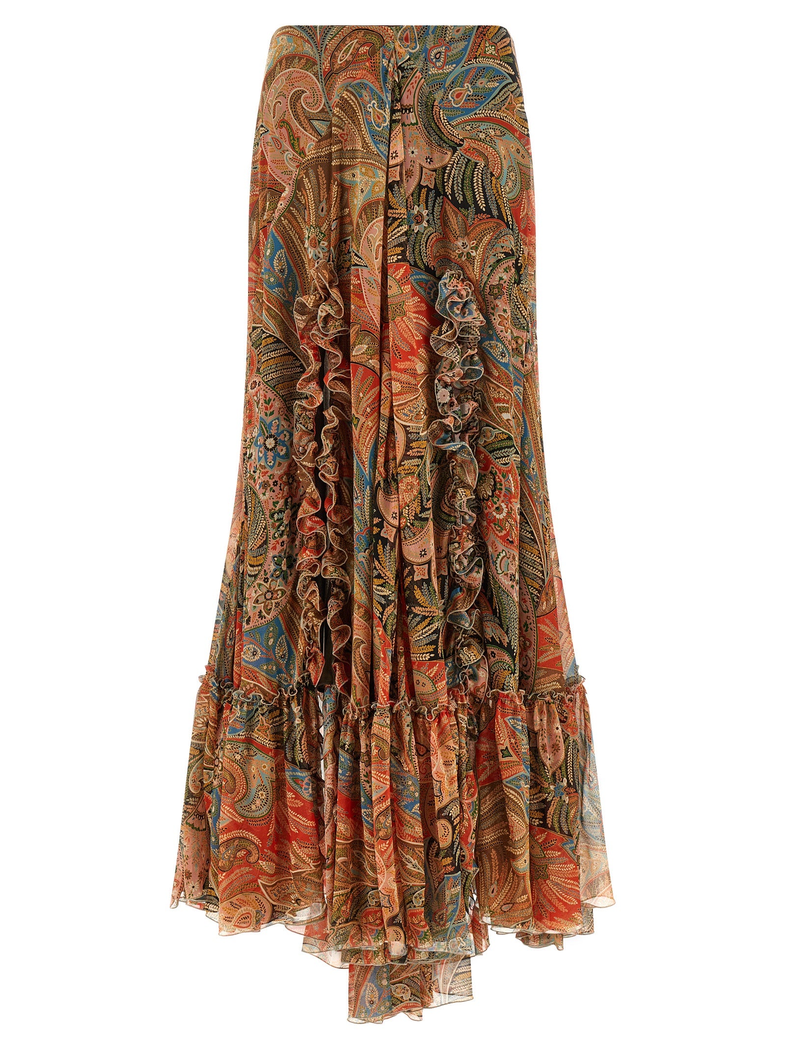 Etro Orange Silk Mini Women's Skirt