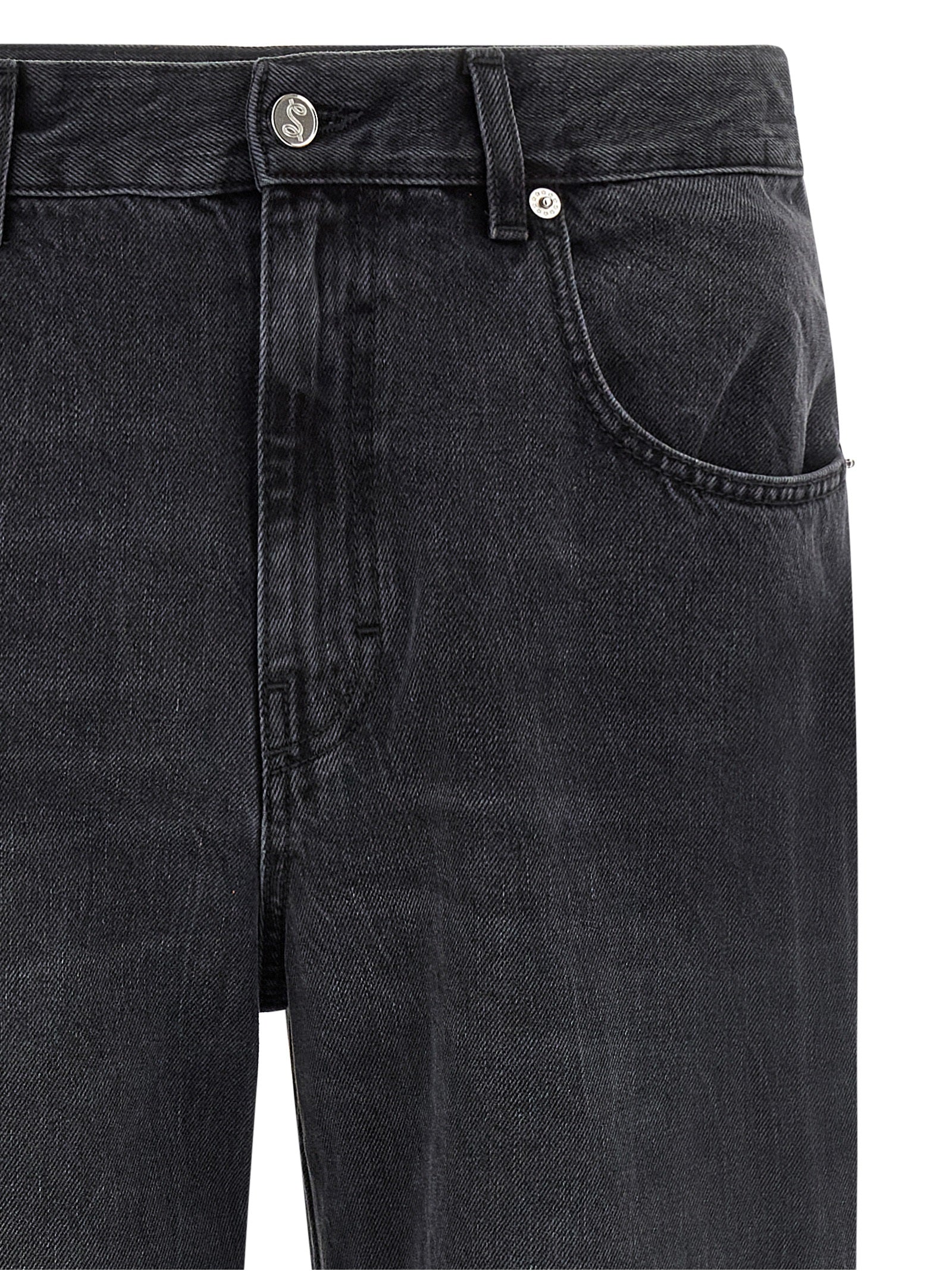 SÉFR Black Cotton Straight-Leg Men's Jeans
