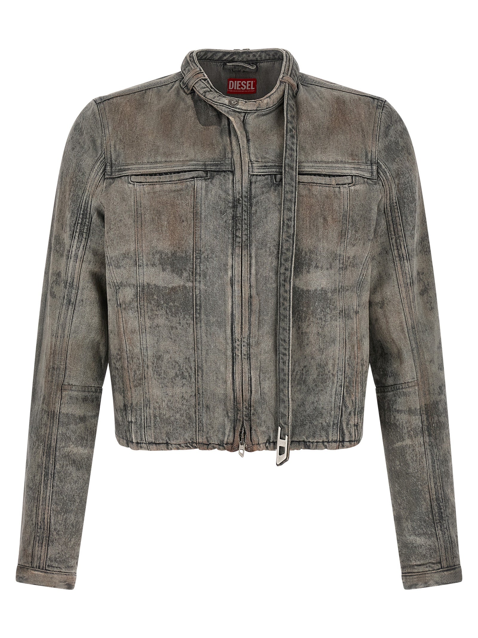 Diesel Gray Cotton Denim Men's Jacket