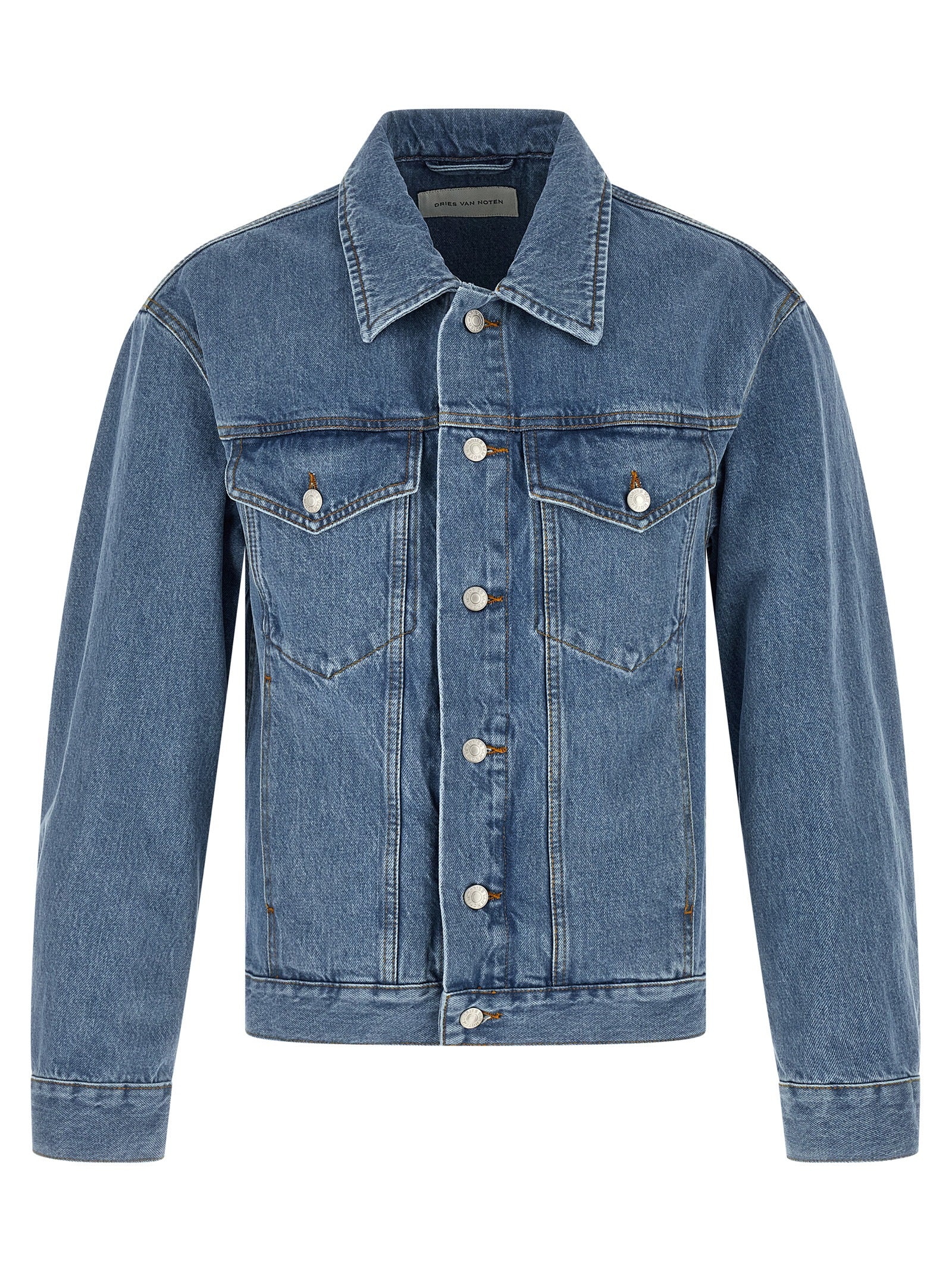 Dries Van Noten Blue Cotton Denim Men's Jacket