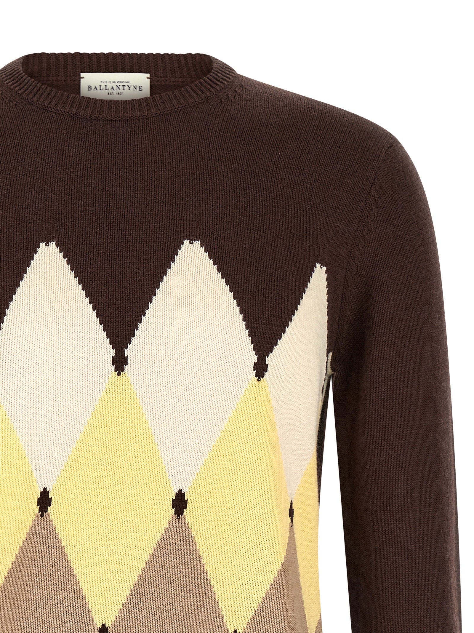 Ballantyne Brown Cotton Men's Cardigan