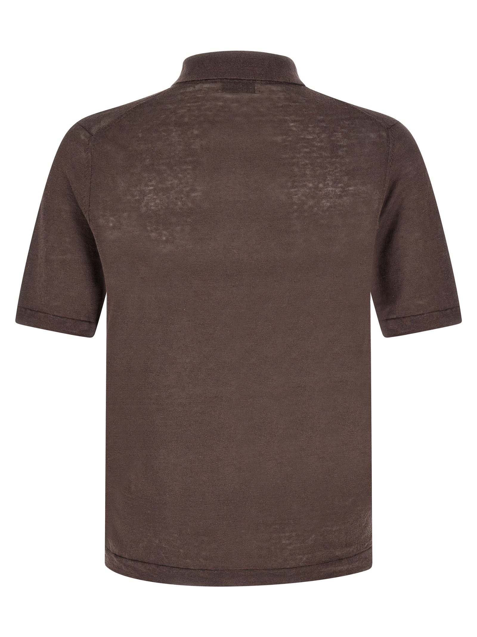 Ballantyne Brown Linen Polo Men's Shirt